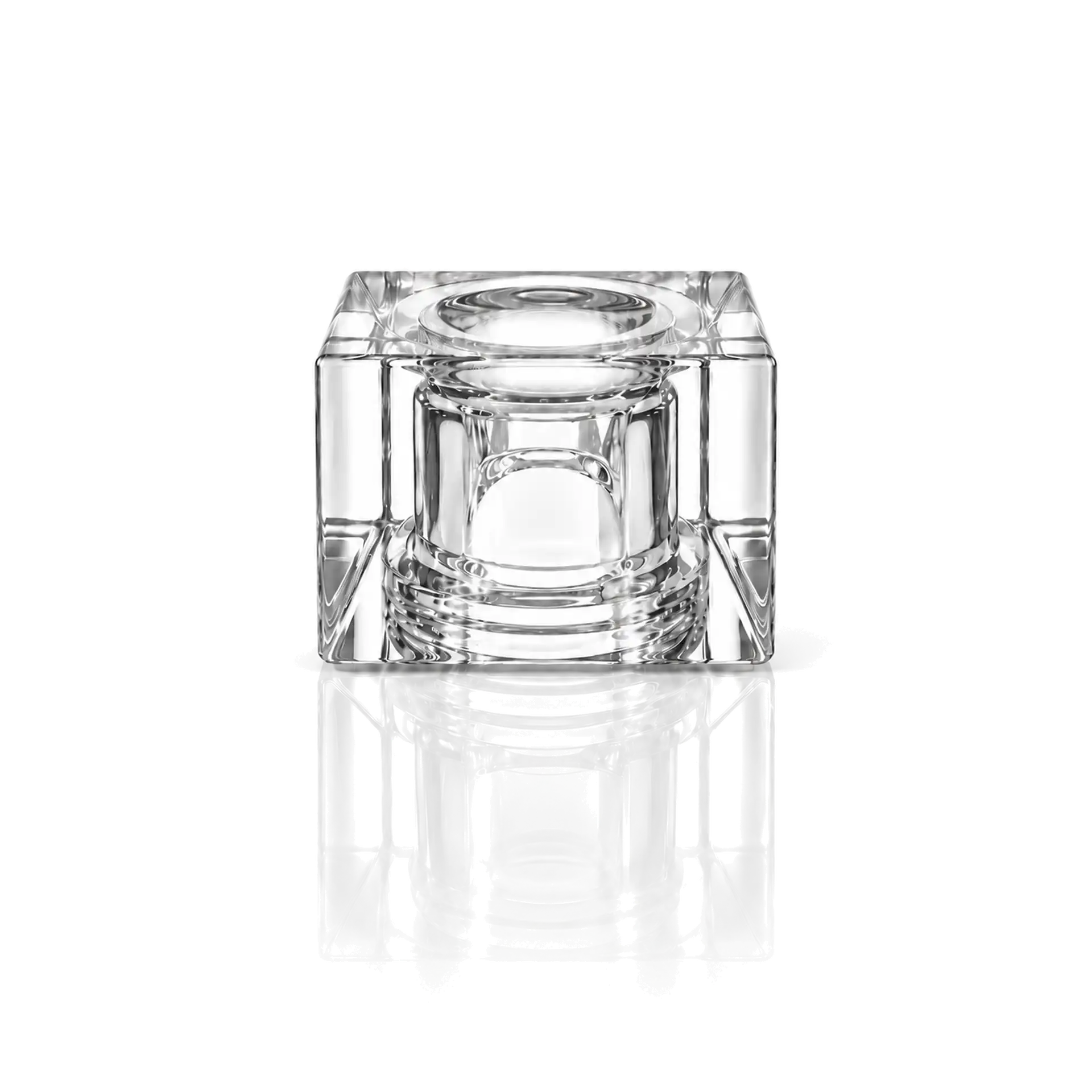 Kappe Surlyn transparent Glas-Kerzenhalter, transparent, quadratisch, Kristallglas, Teelichthalter