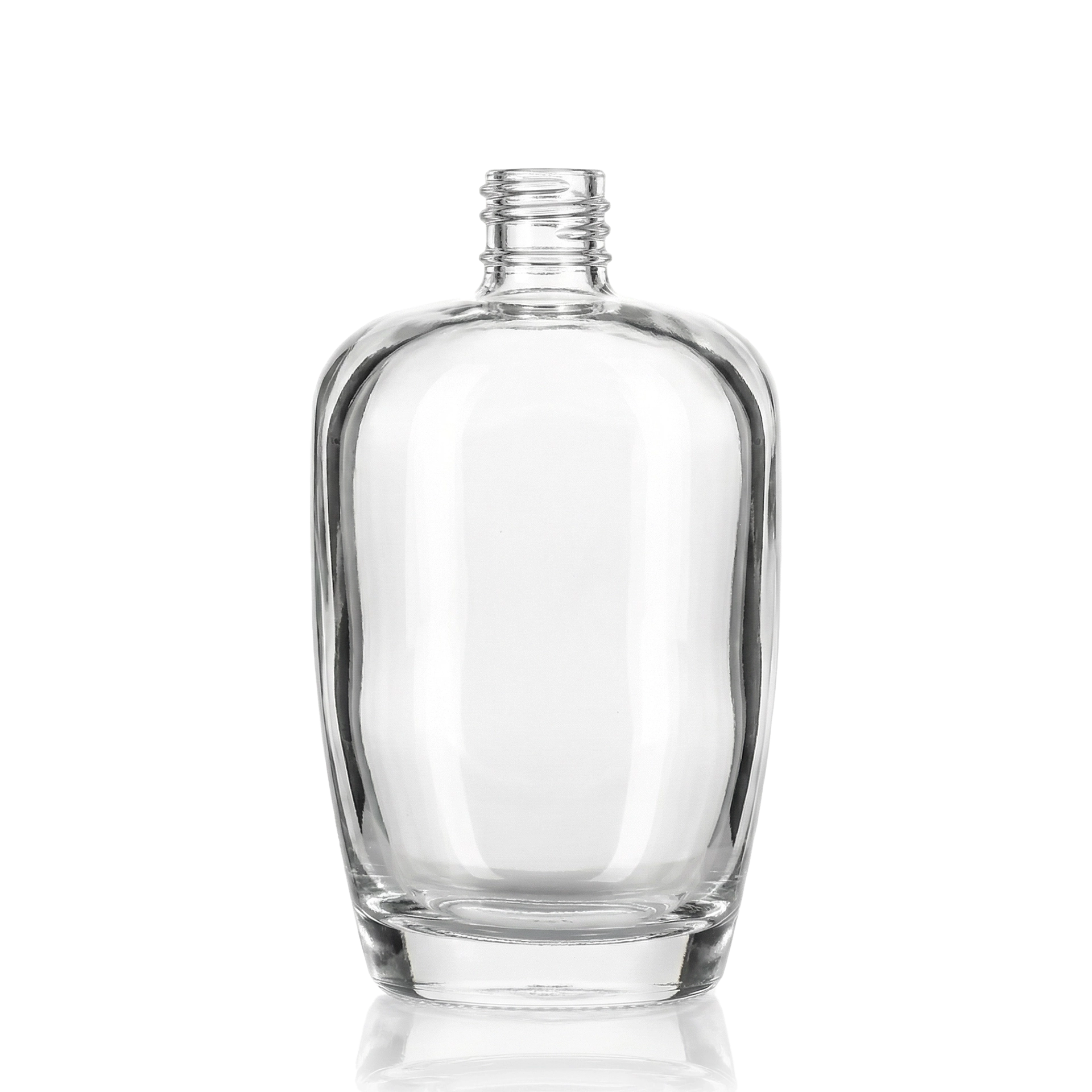 Glasflasche oval 100 ml klar GPI 18/415