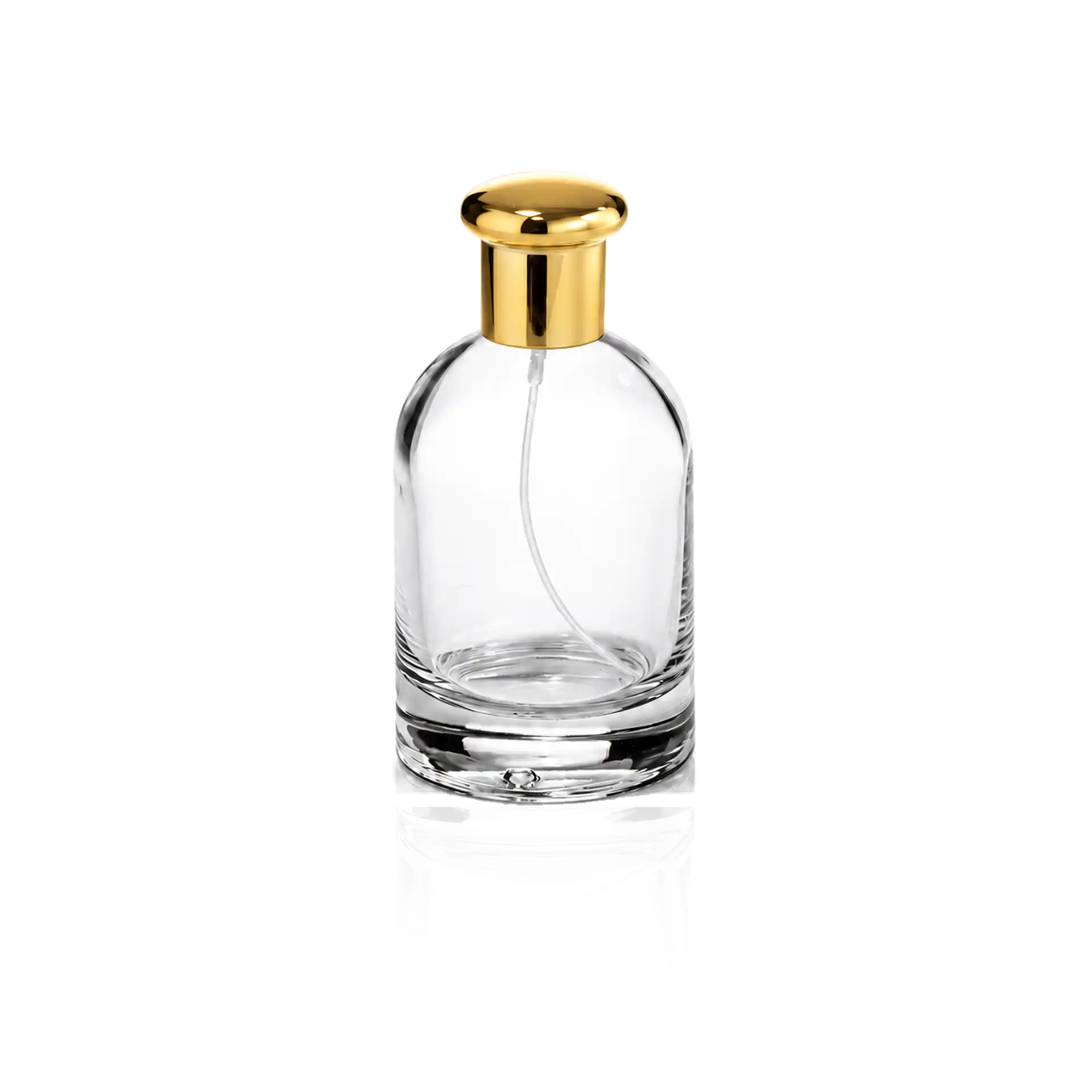 Parfümflakon, Glasflasche, klar, goldener Verschluss, Sprühflakon