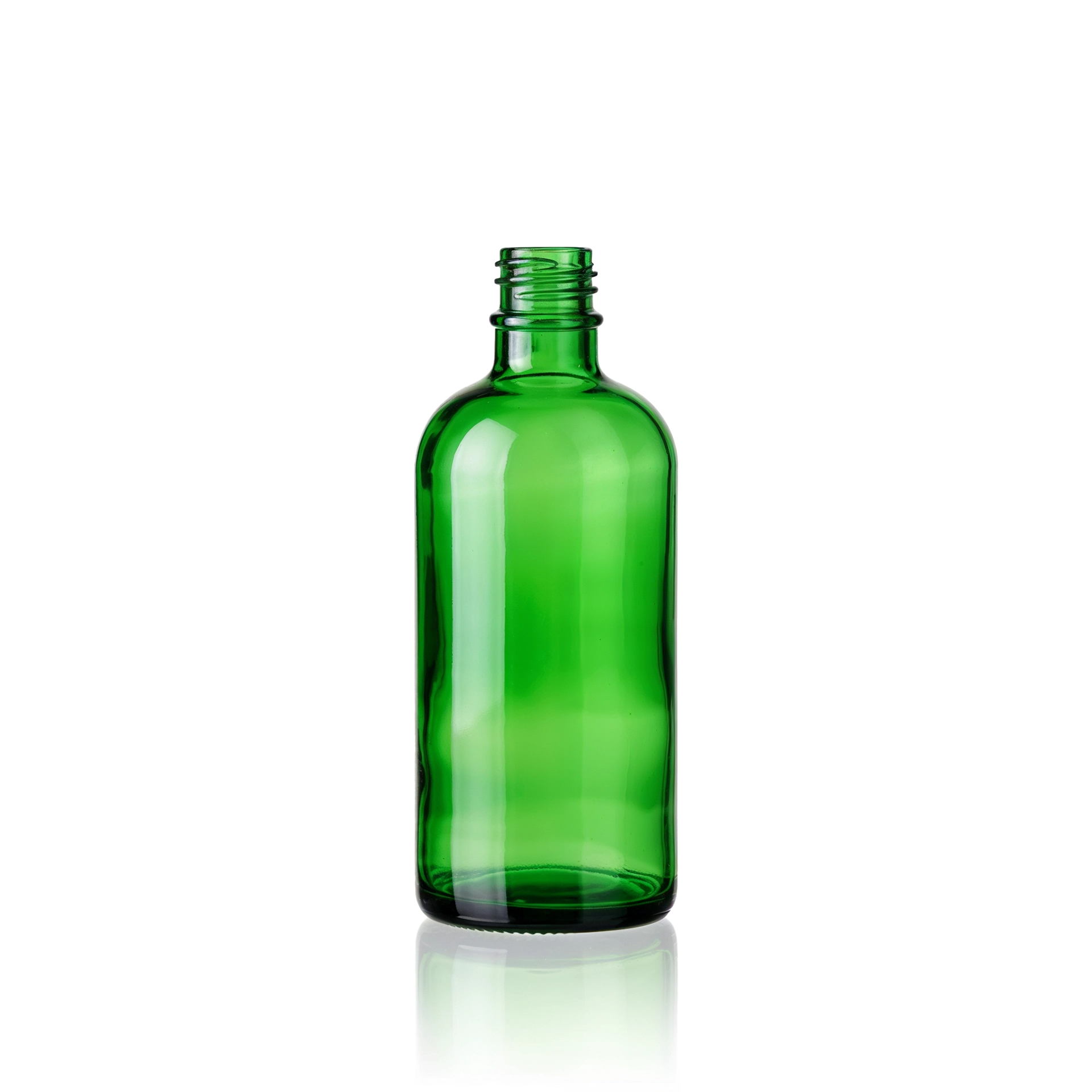 Glasflasche 100 ml dunkelgrün DIN 168/GL 18 Pharm.