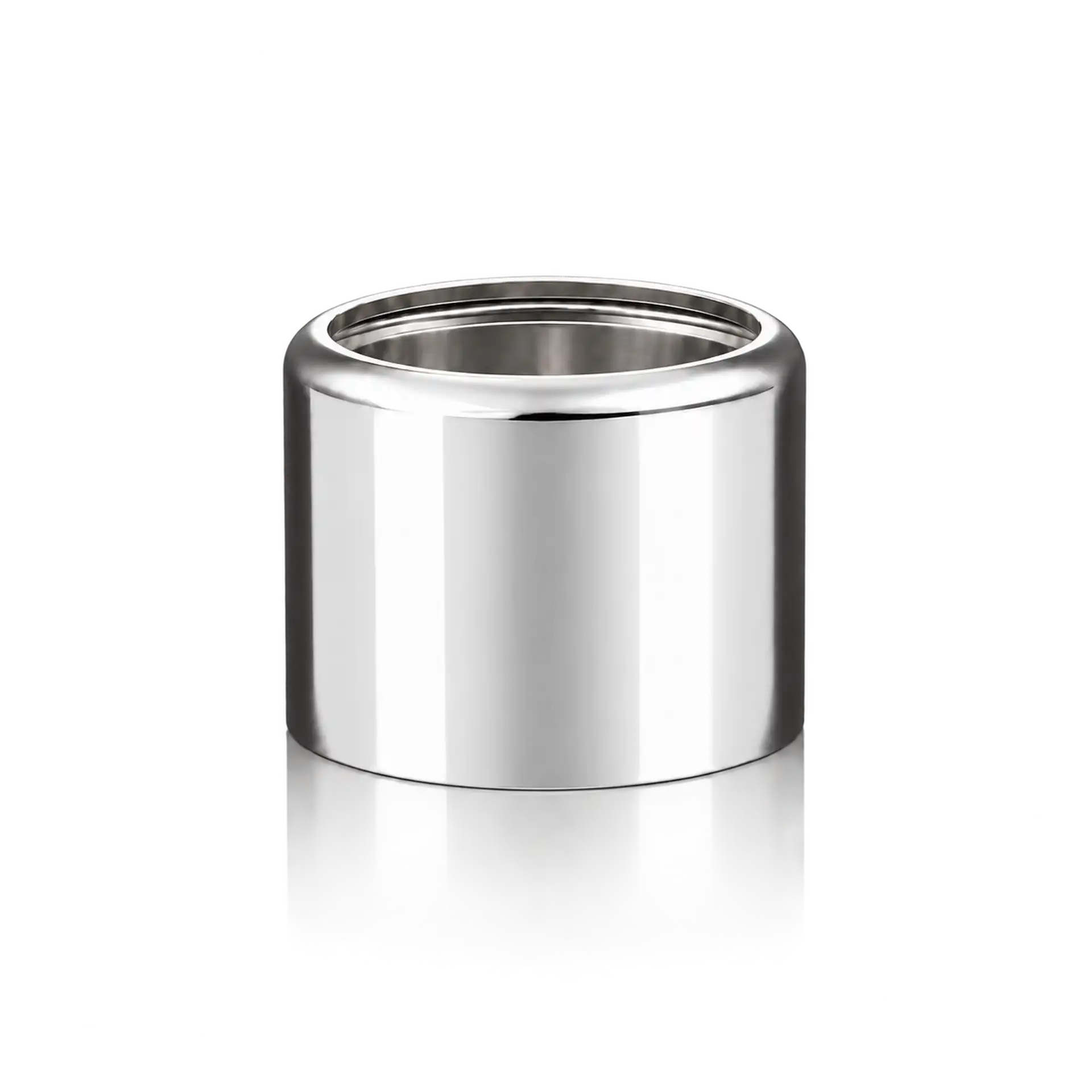 Kragen 15 mm glatt silber Weinkühler, Edelstahl, Silberfarben, Zylindrisch, Doppelwandig