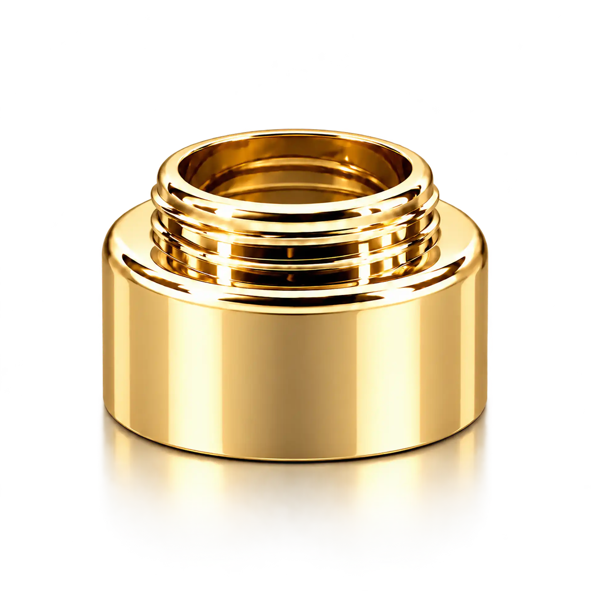 Kosmetiktiegel, Schraubverschluss, goldfarben, glänzendes Metall