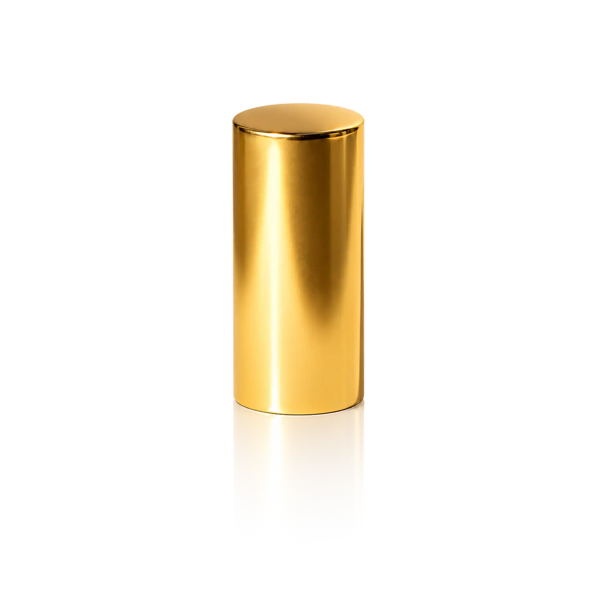 Kappe zylindrisch gold glänzend Kosmetikbehälter, goldfarben, zylindrisch, glänzend, transparenter Boden
