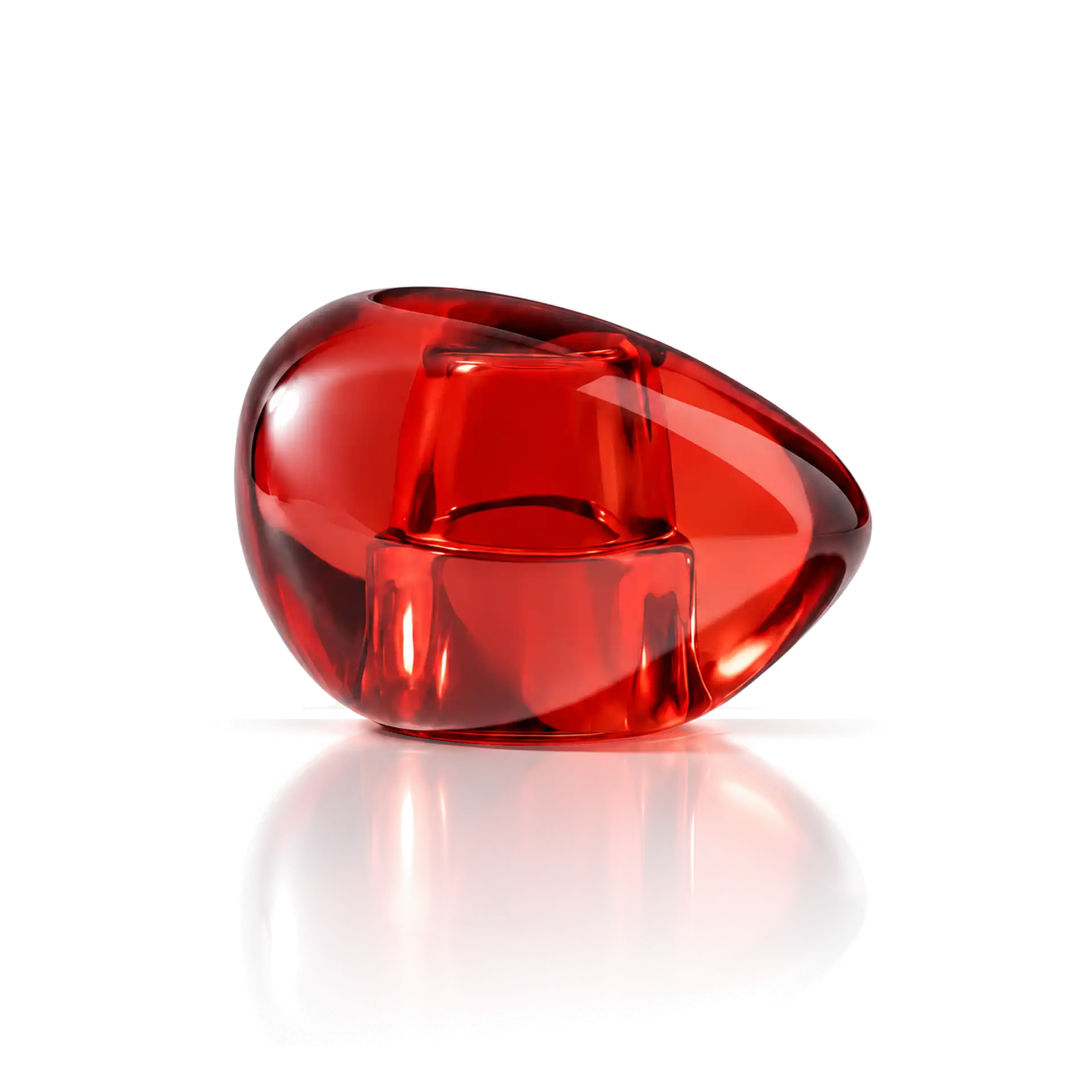 Glasobjekt, Rot, Transparent, Skulpturale Form
