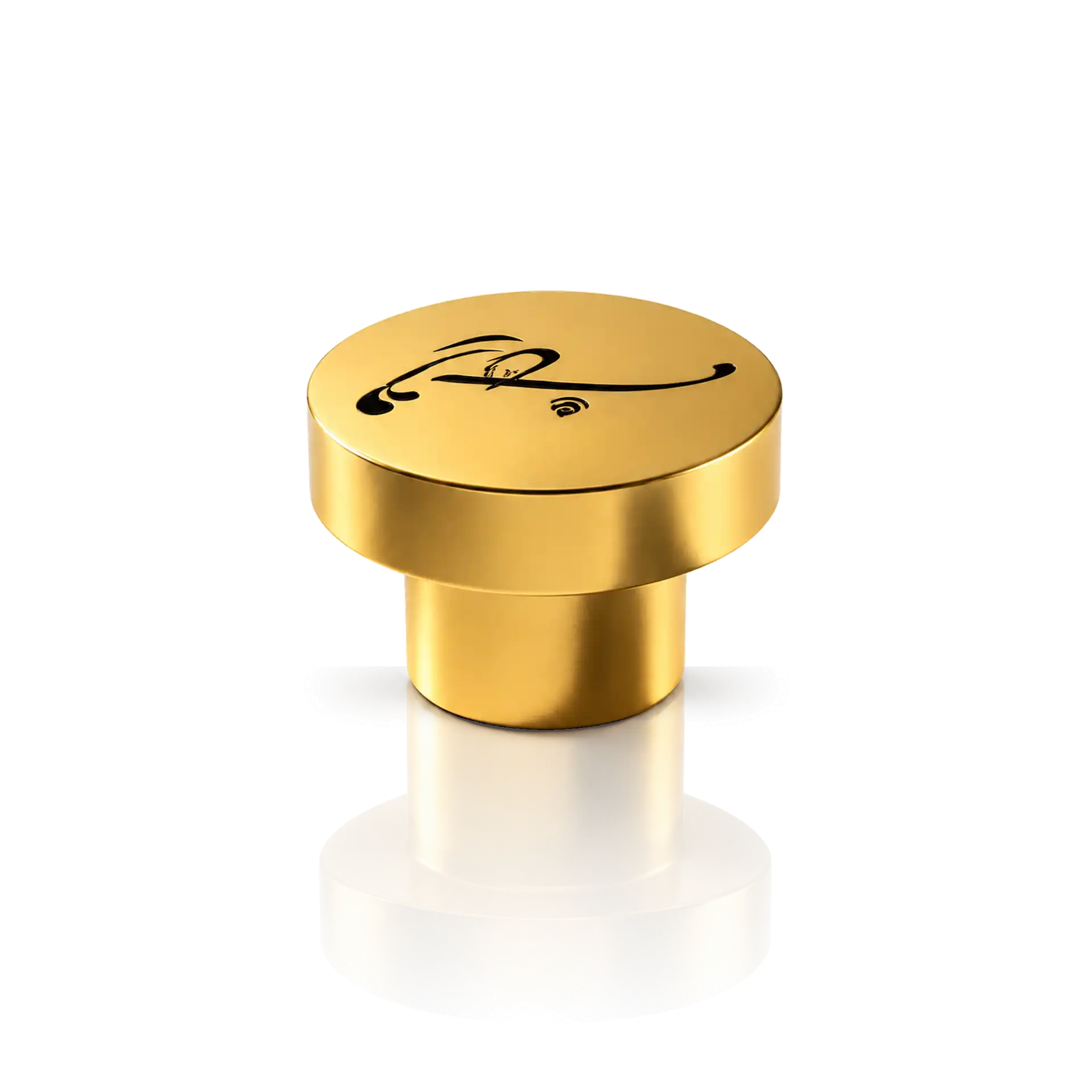 goldfarbener Flaschenverschluss, Metallverschluss, runder Deckel, Push-Pull-Verschluss, glänzende Oberfläche
