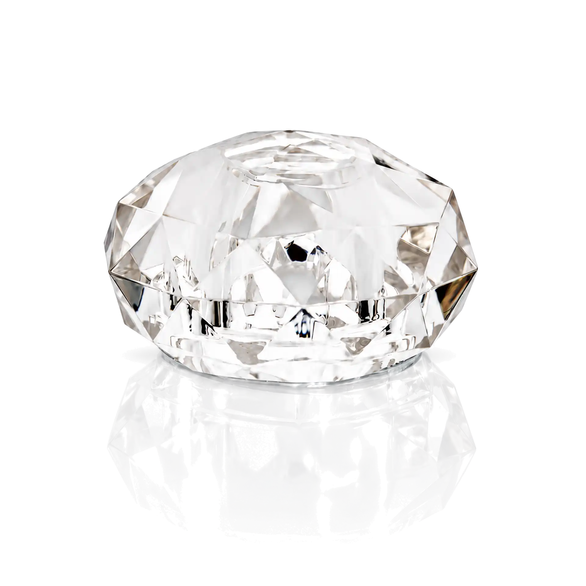 Kappe "Diamant" Surlyn Kristallglas, Facettierte Kugel, Transparent, Dekorationsobjekt
