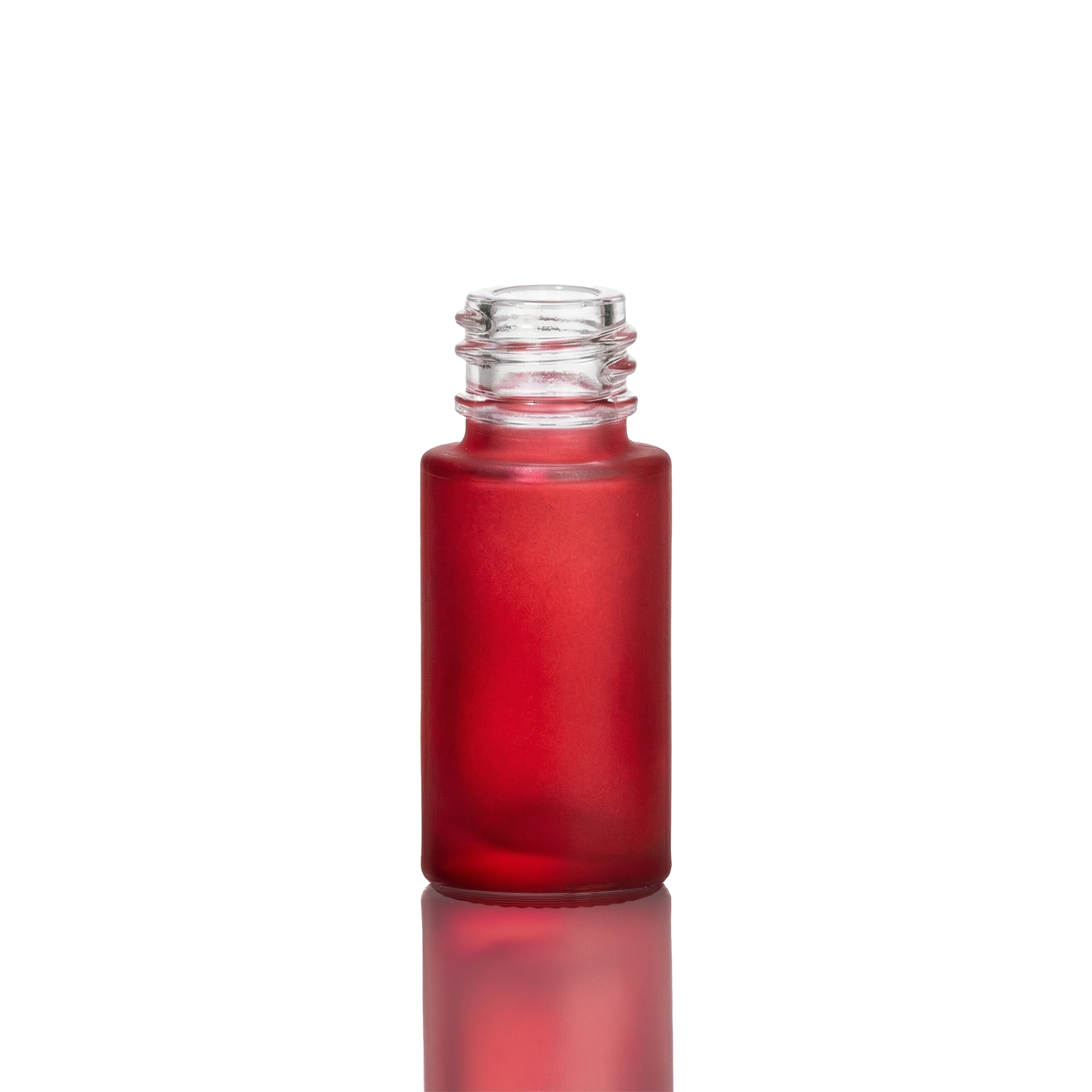 Glasflasche zylindrisch 10 ml rot matt DIN 168/GL 18