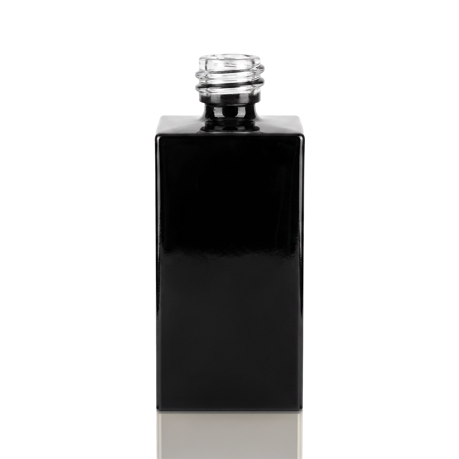 Glasflasche quadratisch 50 ml schwarz lackiert GPI 18/415