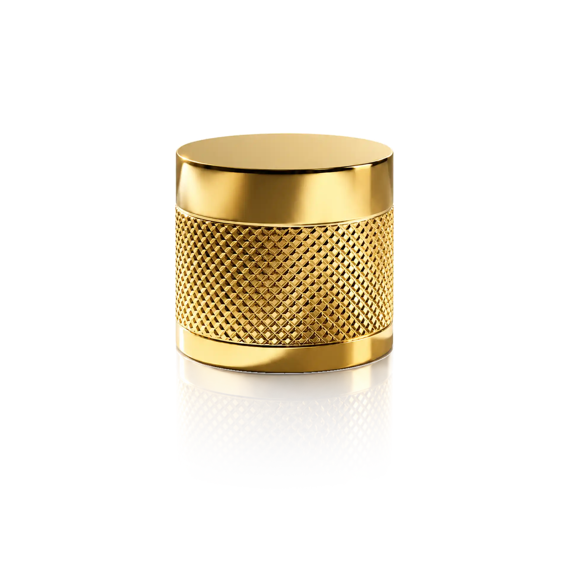 Parfümflakon, Goldfarben, Zylindrisch, Rautenstruktur