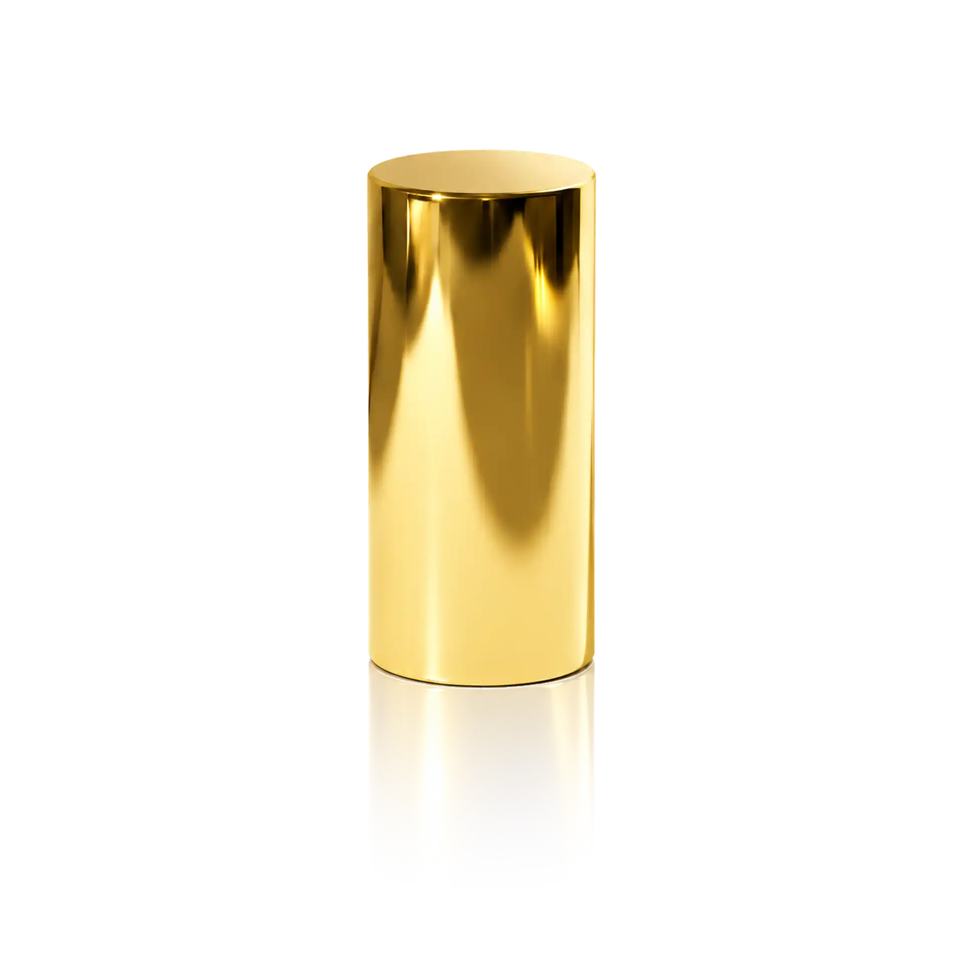 Parfümflakon, goldfarben, zylindrisch, glänzende Oberfläche