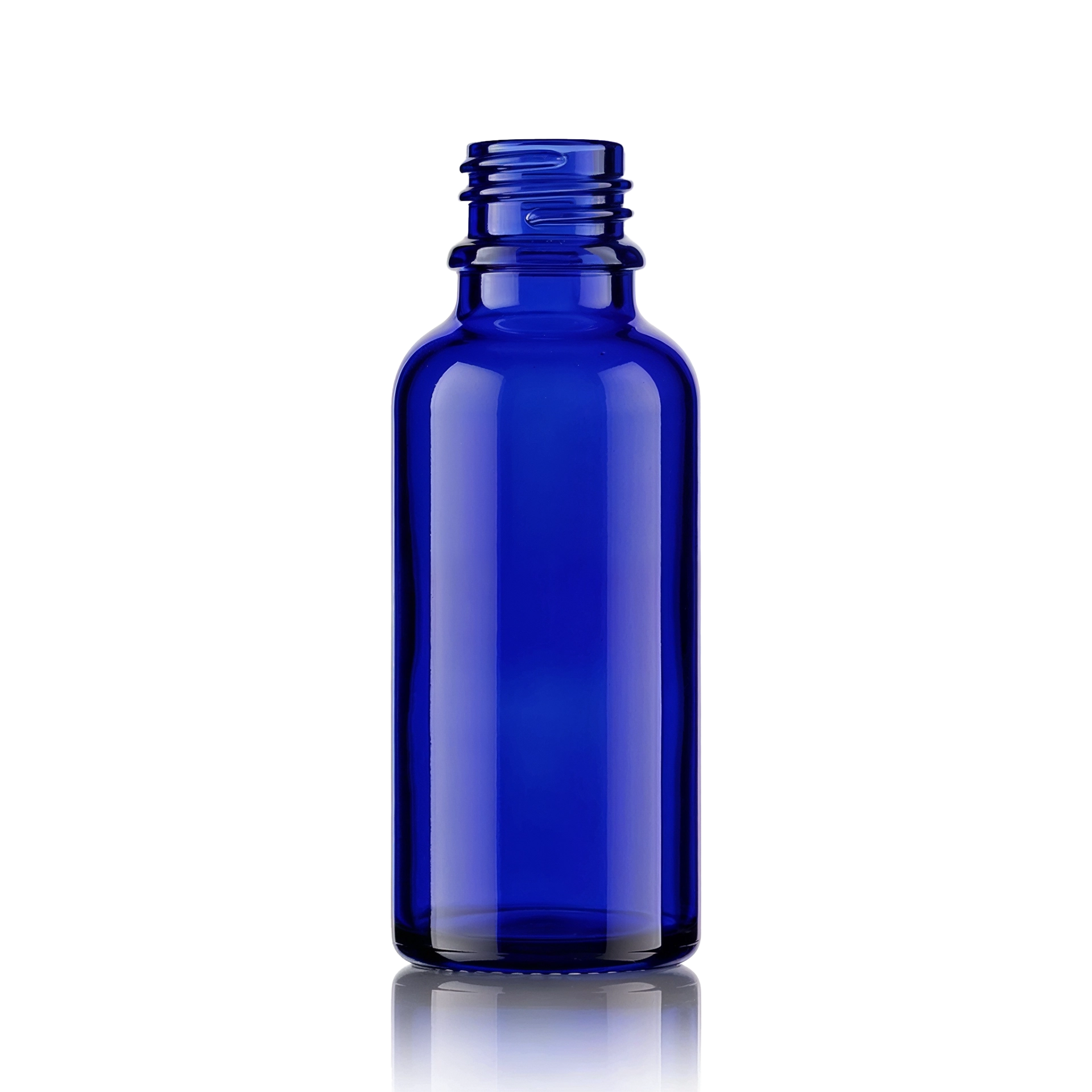 Glasflasche 30 ml kobaltblau DIN 168/GL 18 Pharm.