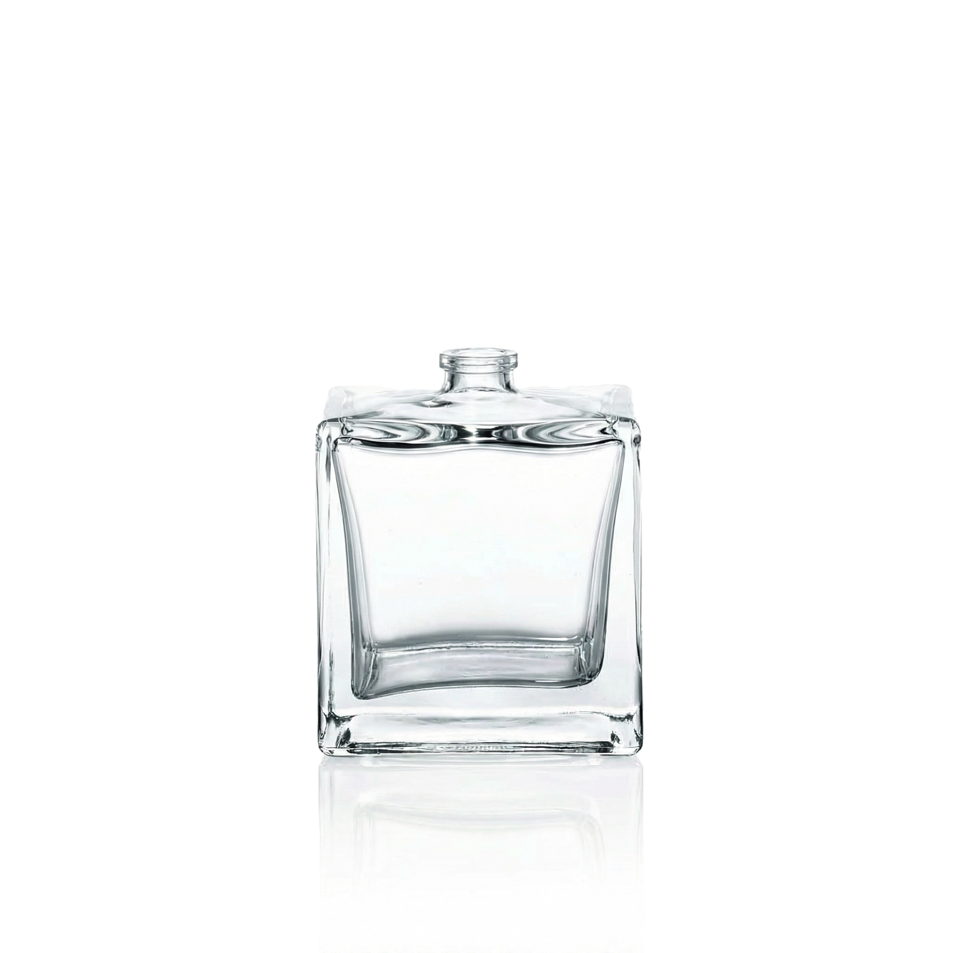 Glasflasche Würfel 100 ml klar FEA 15