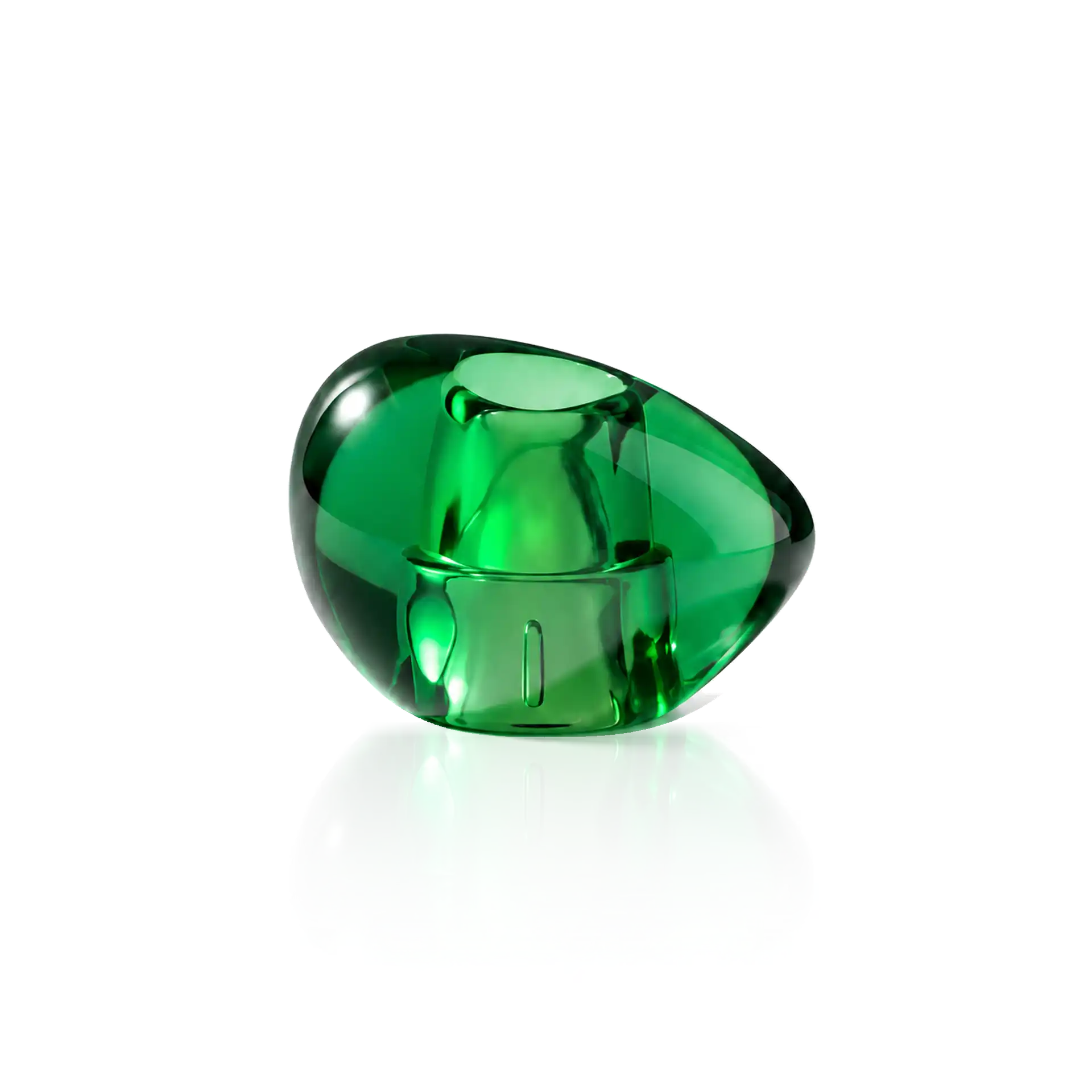 Grünes Glas, Transparente Optik, Organische Form, Dekoratives Objekt