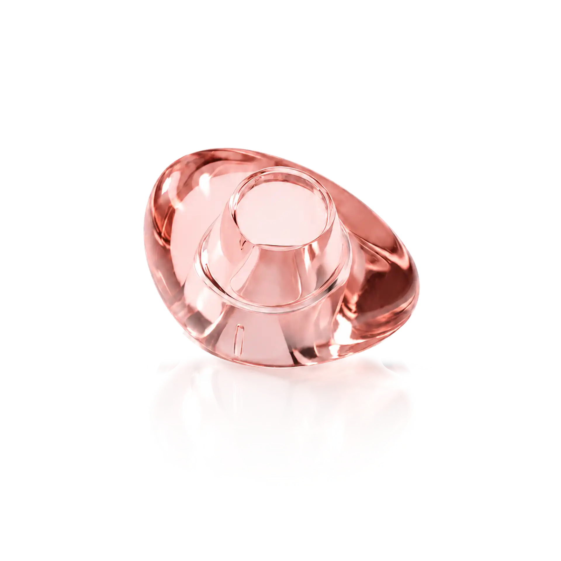 Parfümflakon, Rosafarbenes Glas, Transparenter Flakon, Skulpturale Form