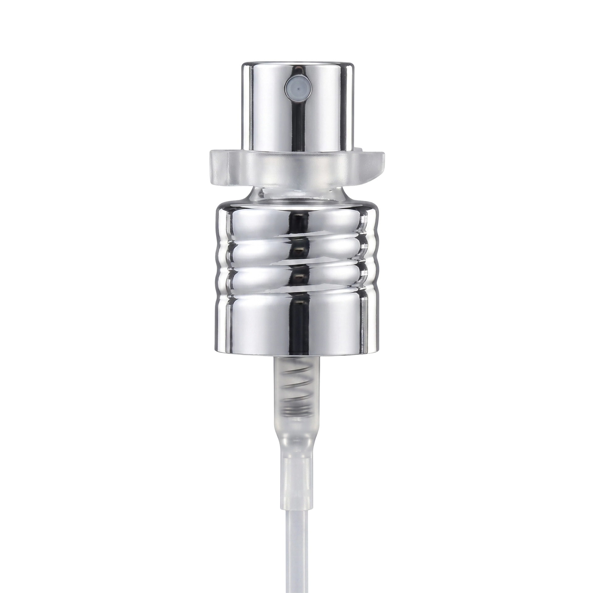Zerstäuberpumpe mit sichtbarem Gewinde silber glänzend GPI 18/415 Zerstäuberpumpe mit sichtbarem Gewinde silber glänzend GPI 18/415