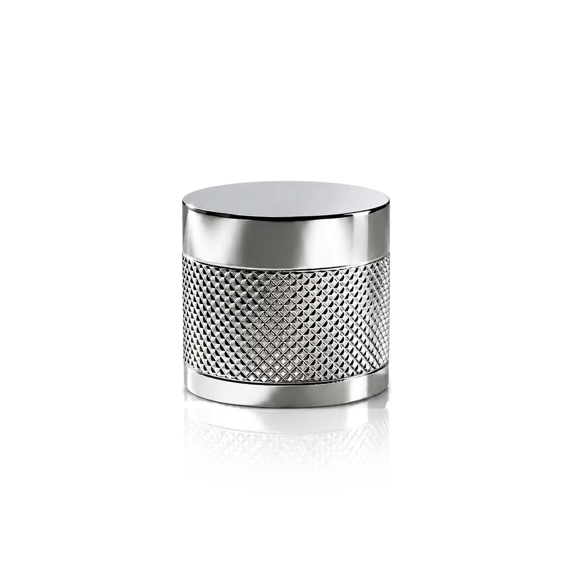 Kappe mit Gewicht silber Metallbehälter, silberfarben, zylindrisch, Rautenmuster, mit Deckel
