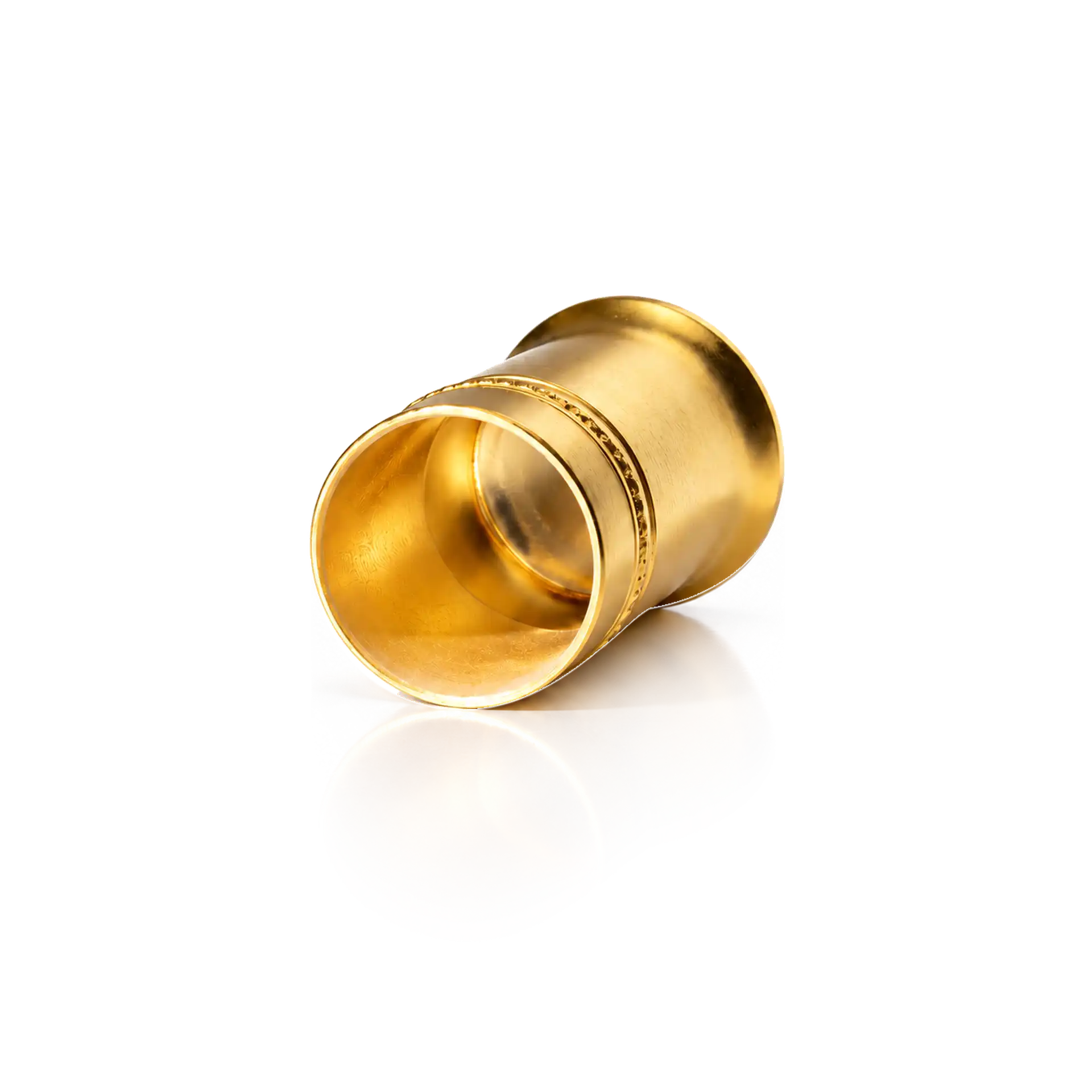 Metallbecher, goldfarben, glänzend, Zierband