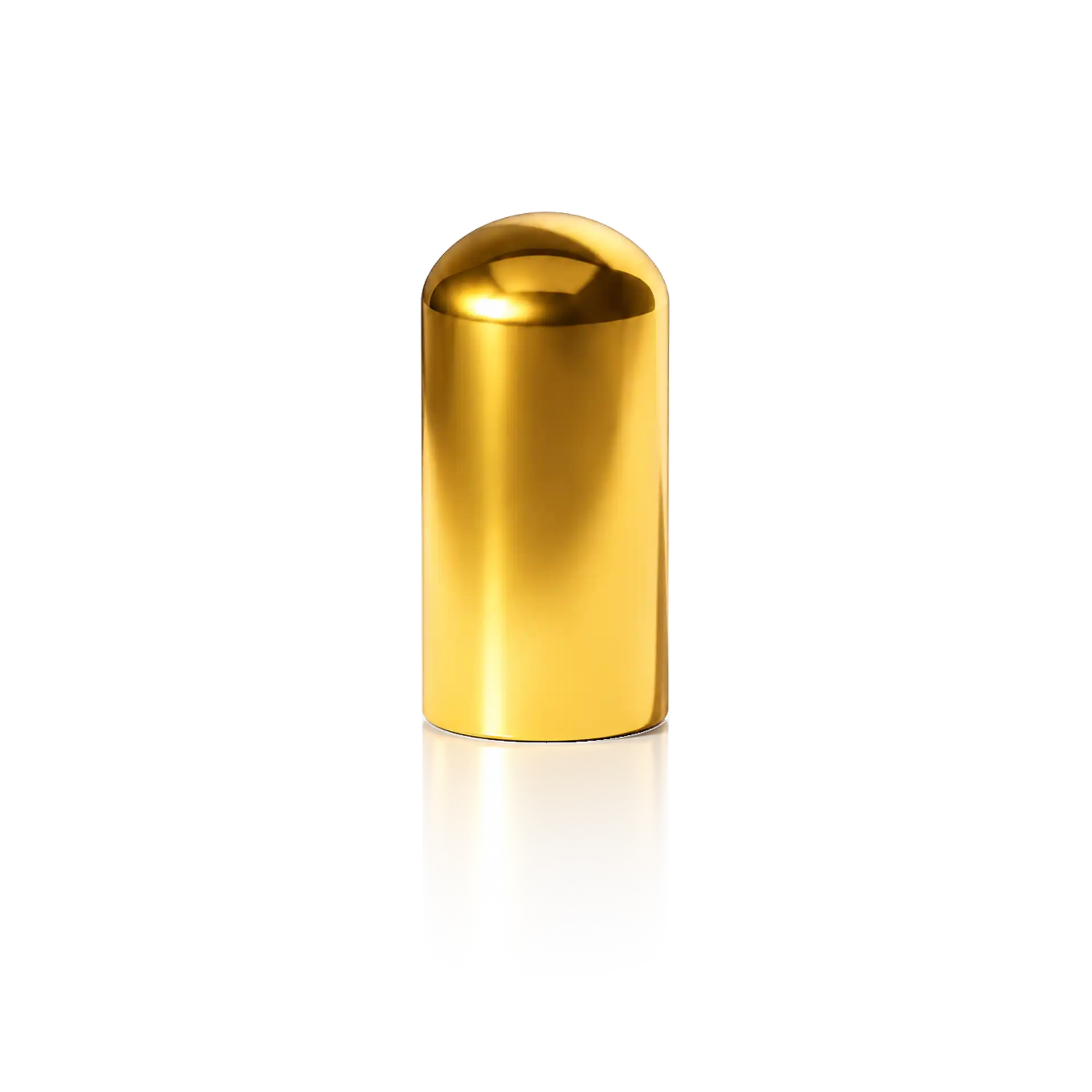 Lippenstifthülse, Metallisch gold, Zylindrisch, Abgerundeter Deckel