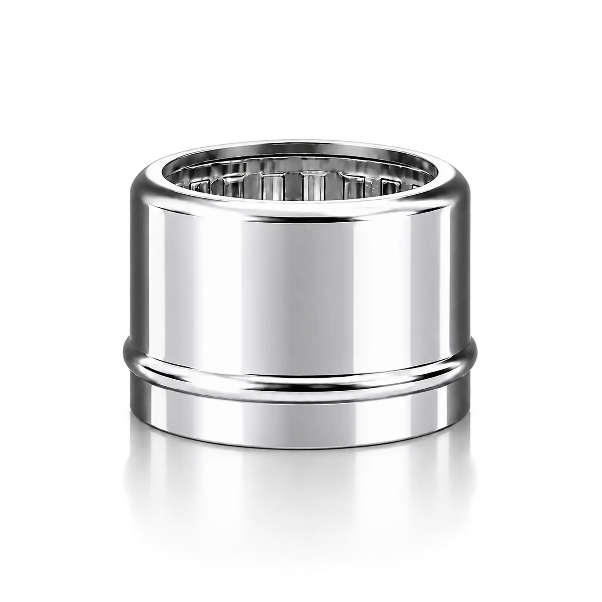 Kragen 15 mm Ring unten silber ring, metall, Chrom, Schmuck, Band