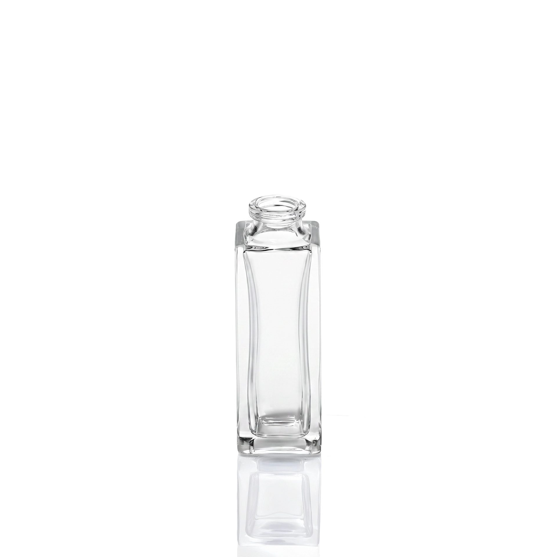 Glasflasche, Parfümflakon, transparent, rechteckig, Schraubverschluss