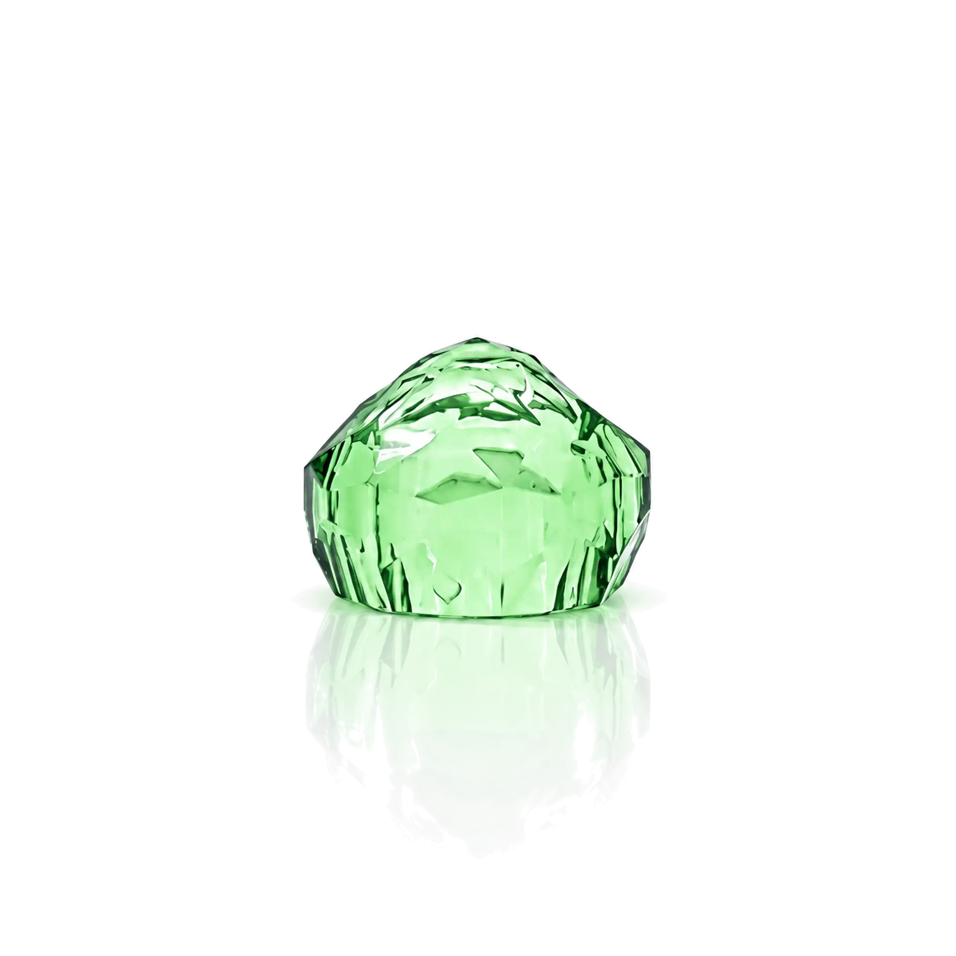 Glasobjekt, Grün, Facettiert, Kristallglas, Dekoration