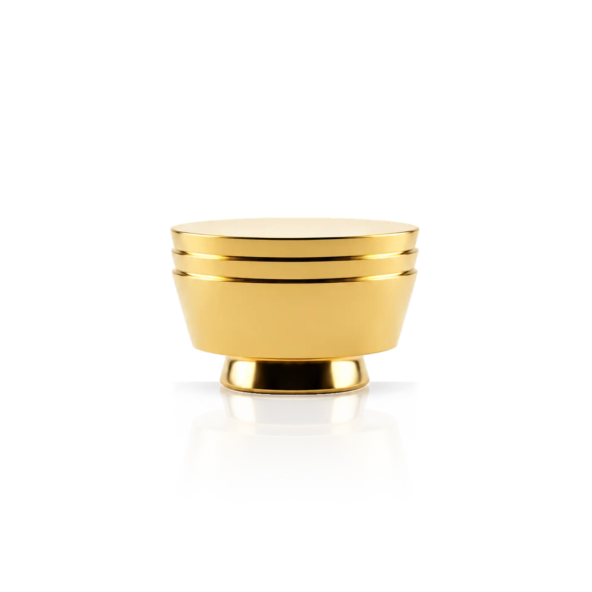 Kappe mit Gewicht gold Fußschale, goldfarben, Metalloptik, runder Sockel, Zierstreifen