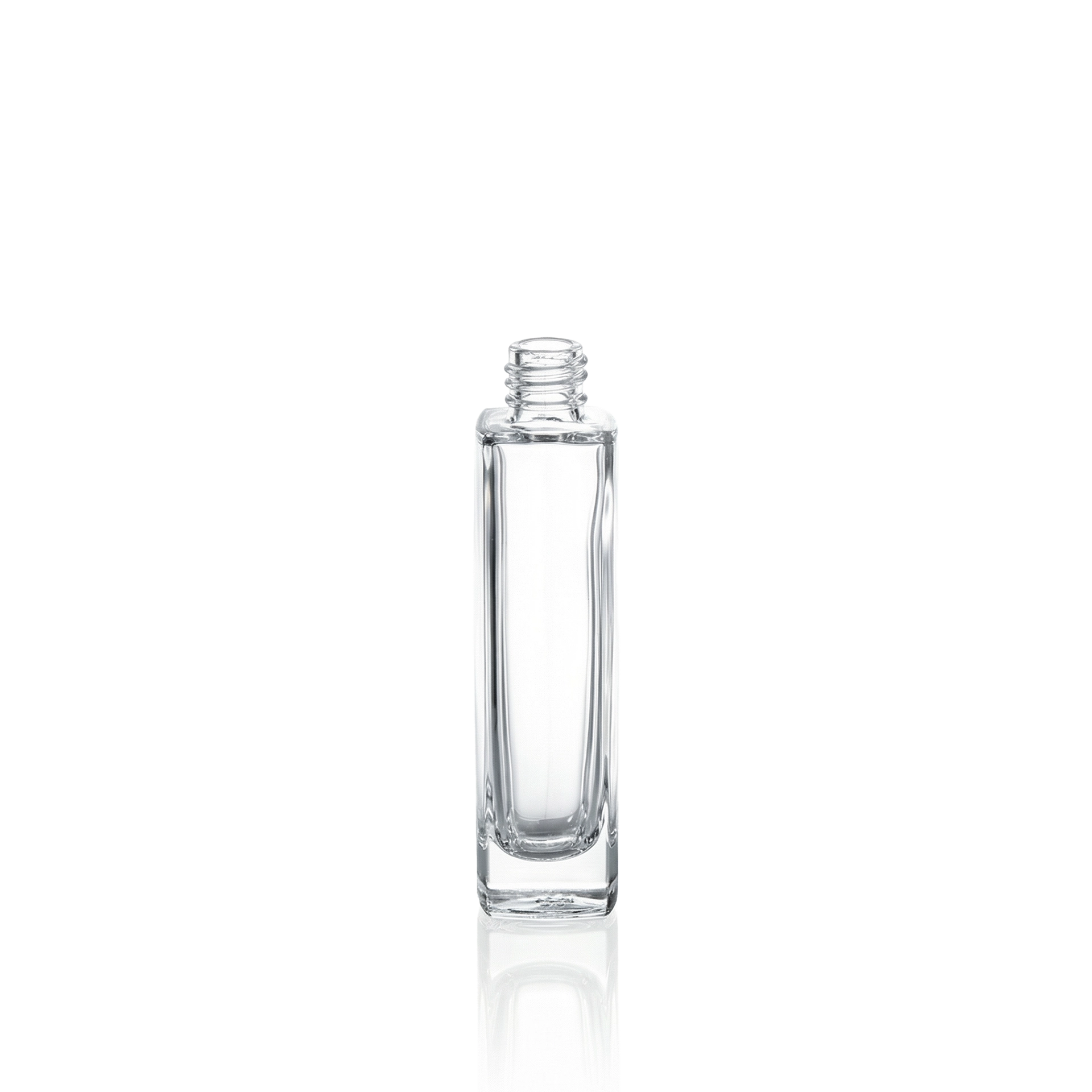 Glasflasche quadratisch 50 ml klar GPI 18/415
