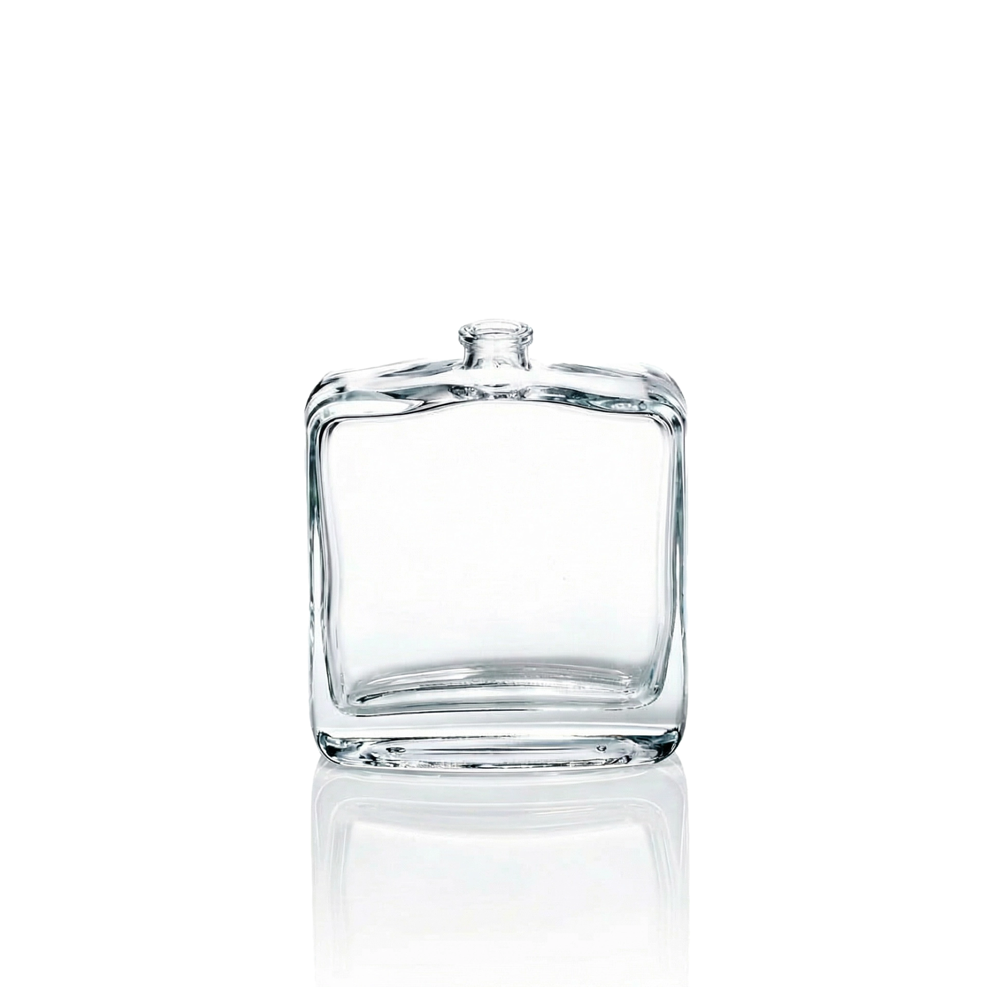 Parfümflakon, Glasflasche, transparent, rechteckig, ohne Verschluss