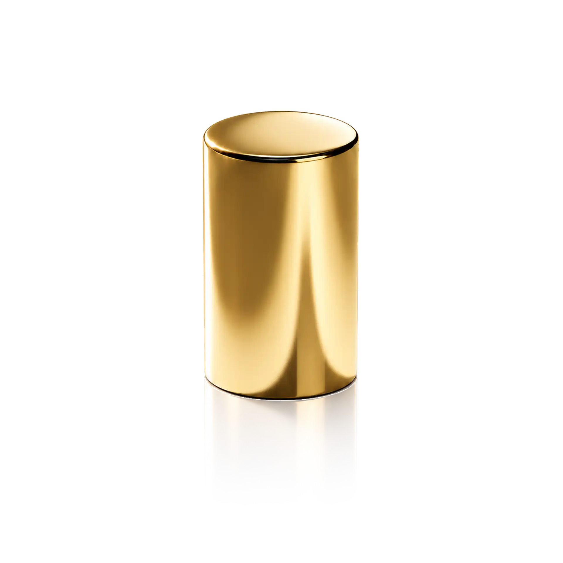 Kappe zylindrisch Aluminium gold glänzend Kosmetikbehälter, zylindrisch, goldfarben, glänzend, amberfarbener Boden