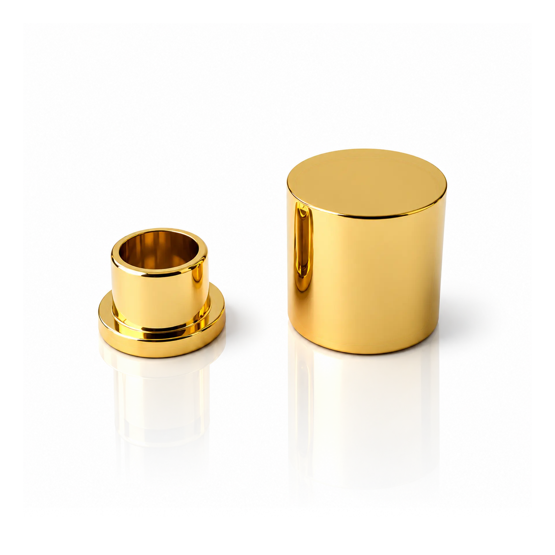Badaccessoires, Metall, Goldfarben, Zylinderform, Glänzende Oberfläche