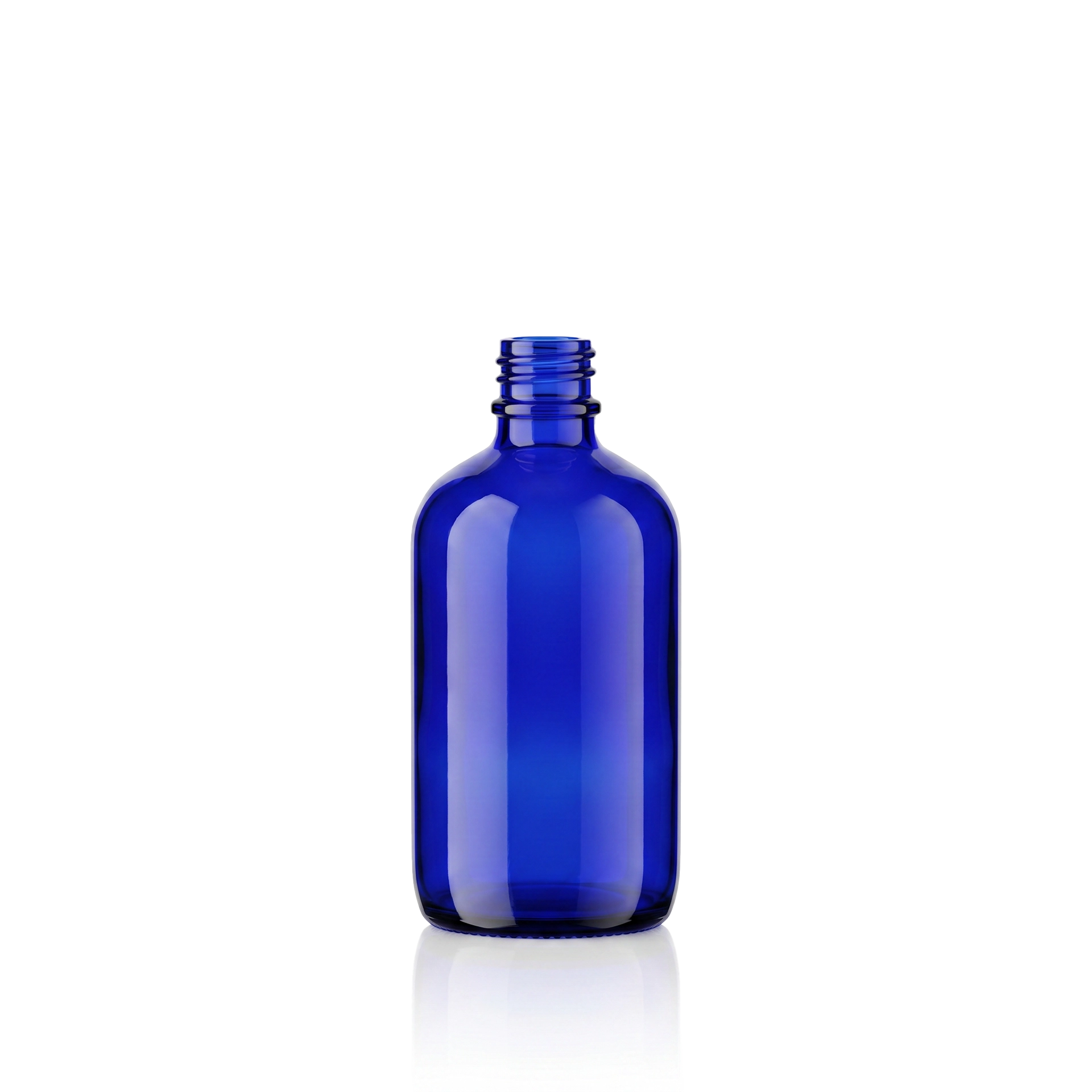 Glasflasche 100 ml kobaltblau DIN 168/GL 18 Pharm.