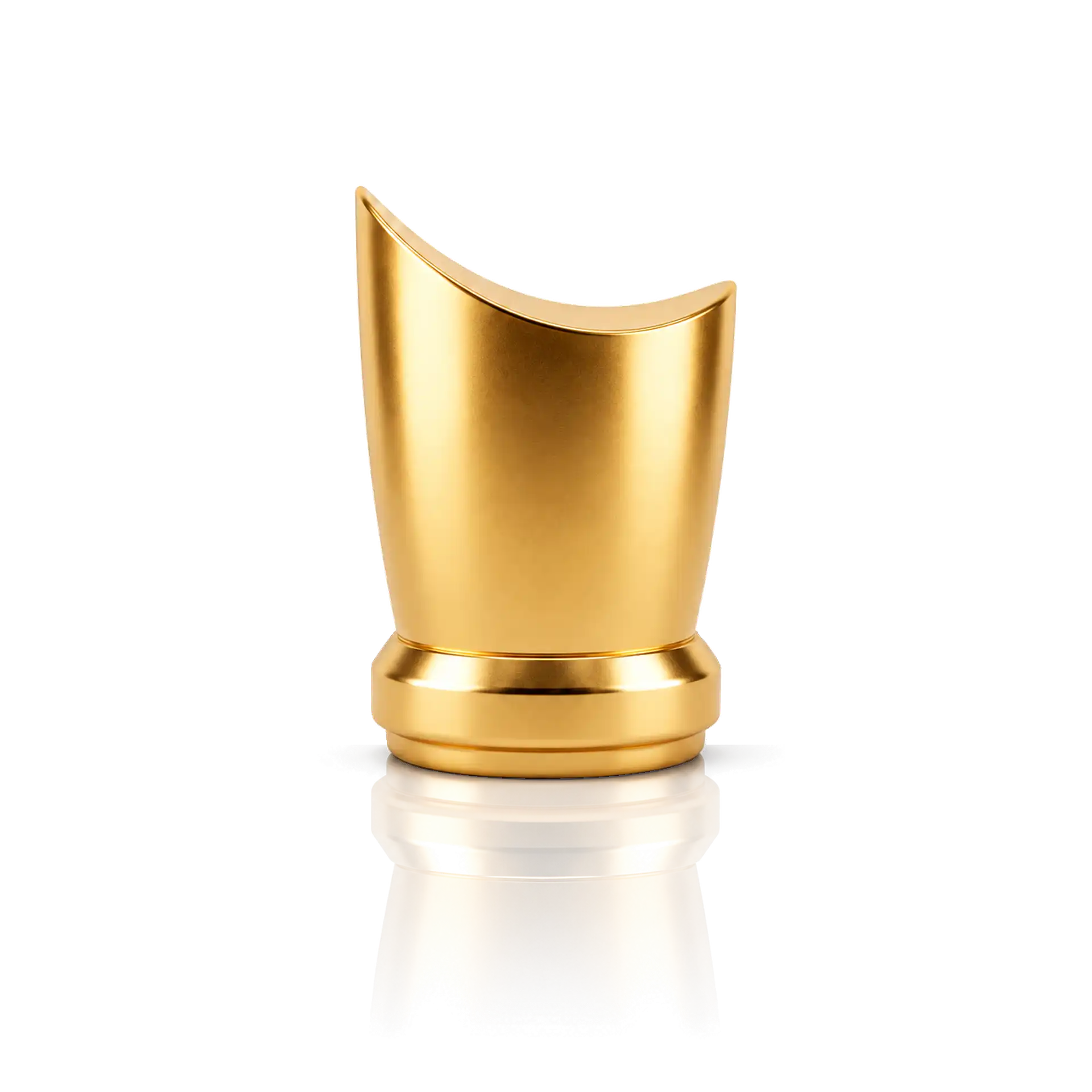 Schachfigur, goldfarben, glänzend, gebogene Form
