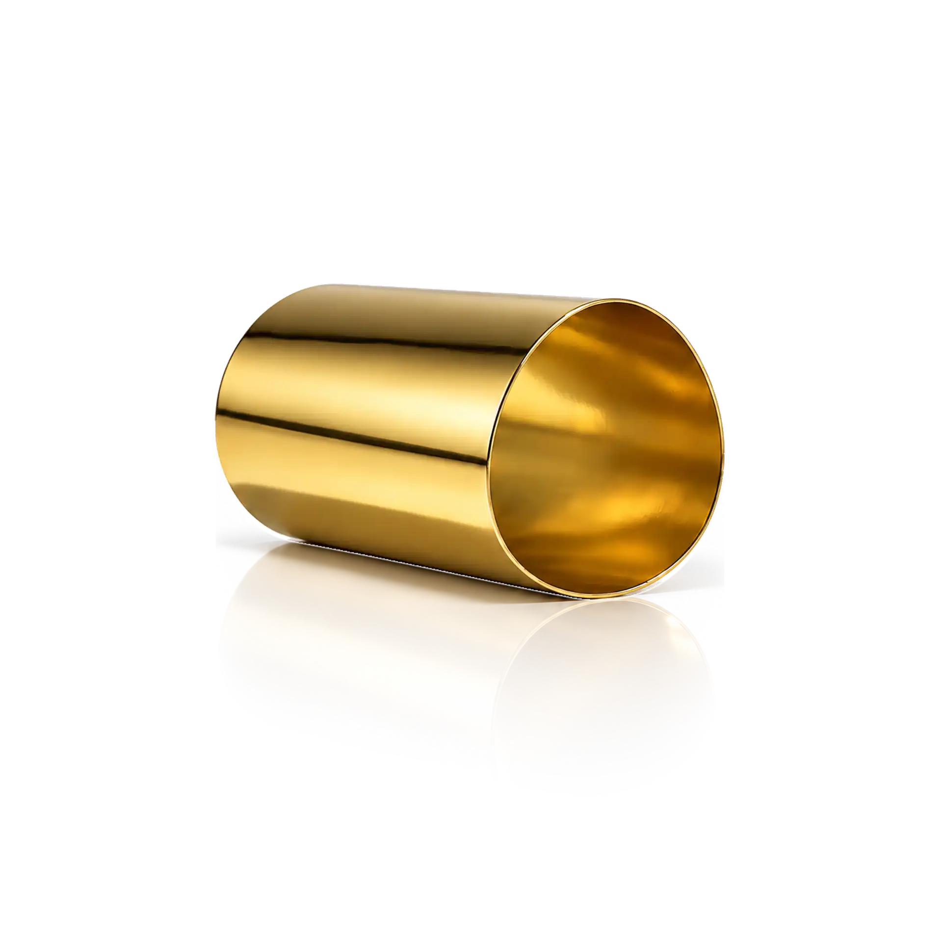 Metallzylinder, Goldfarben, Hohlzylinder, Glänzende Oberfläche