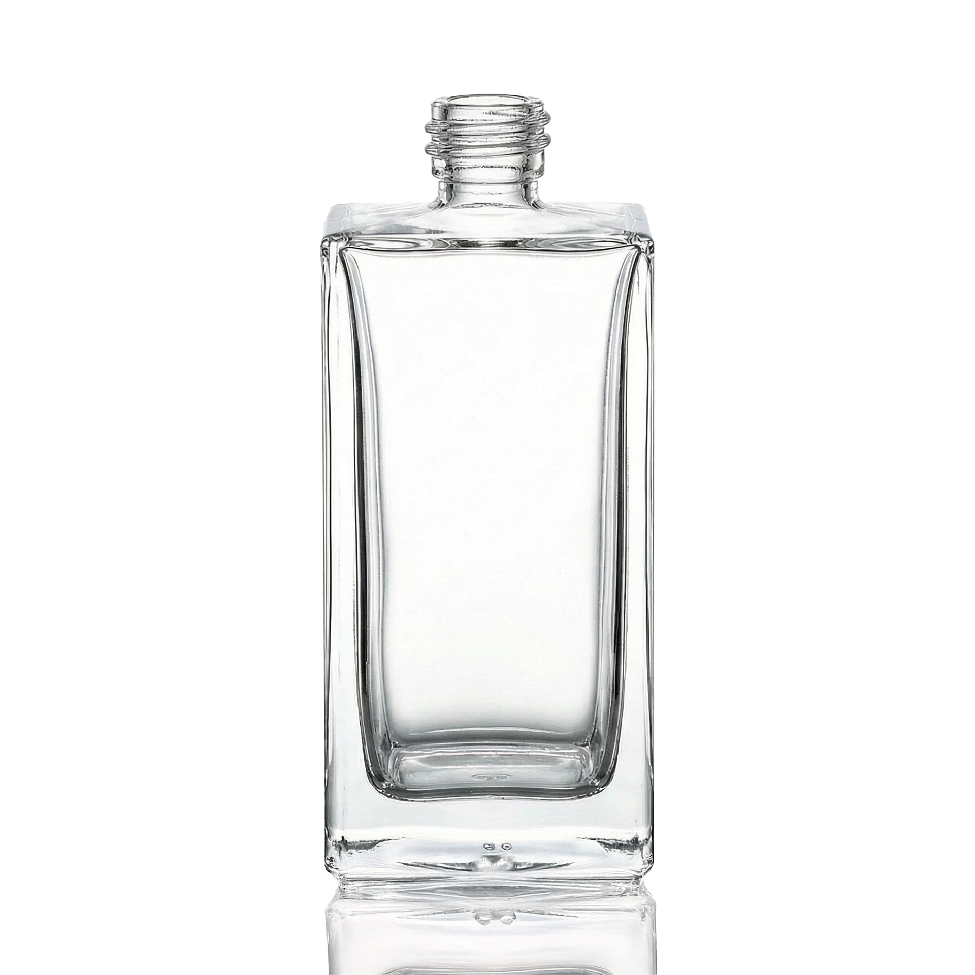 Glasflasche quadratisch 100 ml klar GPI 18/415