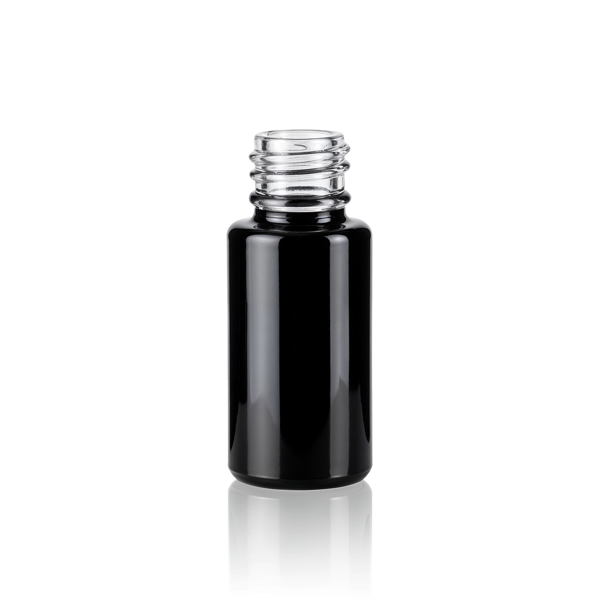 Glasflasche zylindrisch 10 ml schwarz DIN 168/GL 18 Glasflasche zylindrisch 10 ml schwarz DIN 168/GL 18