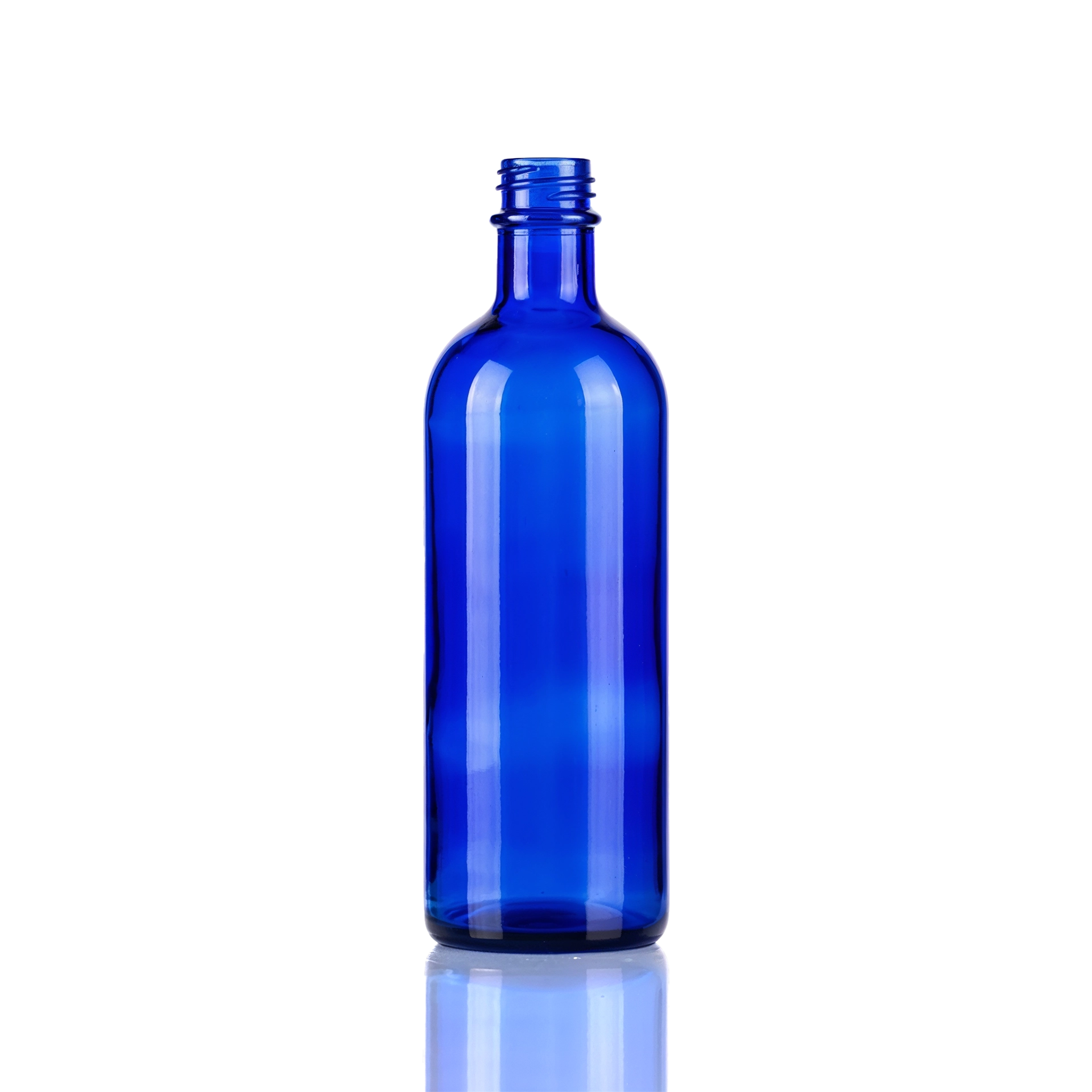 Glasflasche 200 ml kobaltblau DIN 168/GL 22