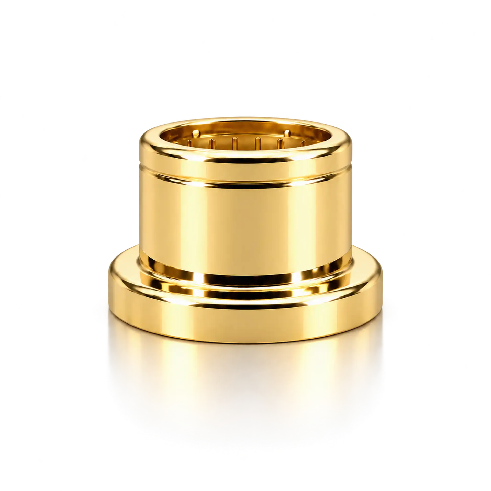 Kragen 15 mm Stufe und Kerbe oben, gold Kosmetiktiegel, Goldfarbener Applikator, Cremespender, Goldfarben, Zylindrisch