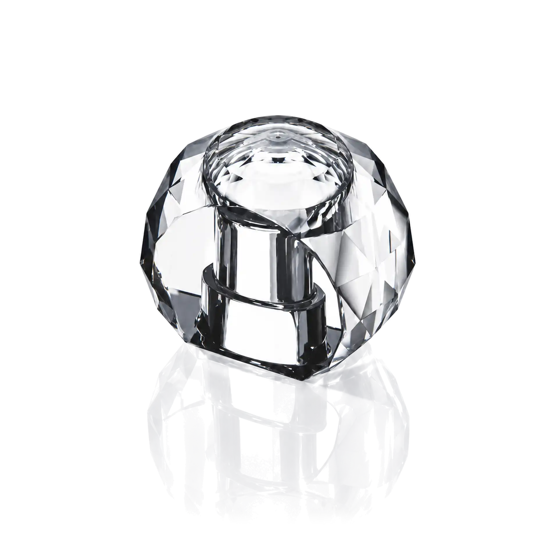 Kappe facettiert Surlyn transparent NEU Kristallglas, Facettiert, Transparent, Rundes Gefäß, Geometrisches Design