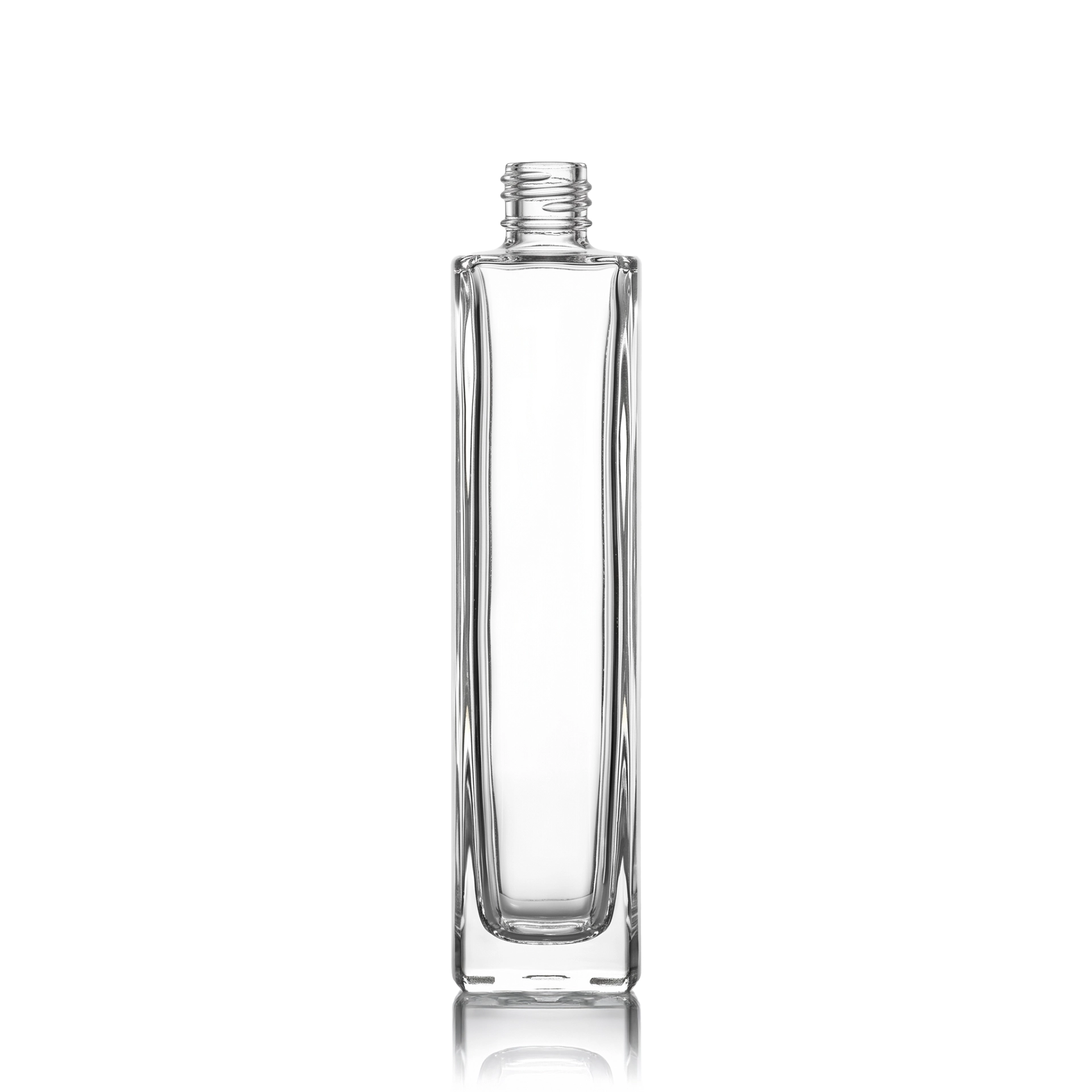 Glasflasche quadratisch 100 ml klar GPI 18/415