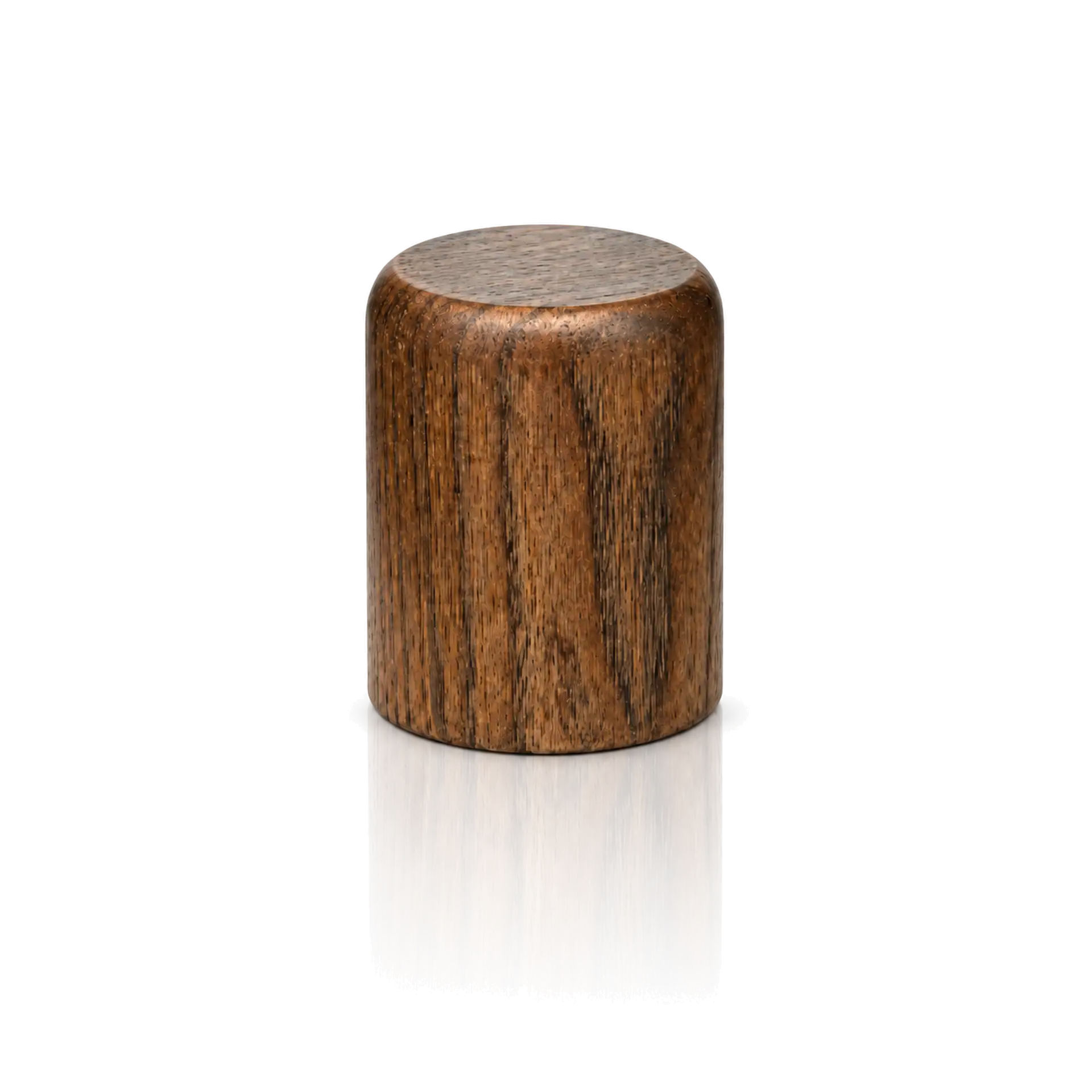 Holzkappe zylindrisch für 701501- Esche dunkel Holzhocker, Zylinderform, Braunes Holz, Runde Sitzfläche