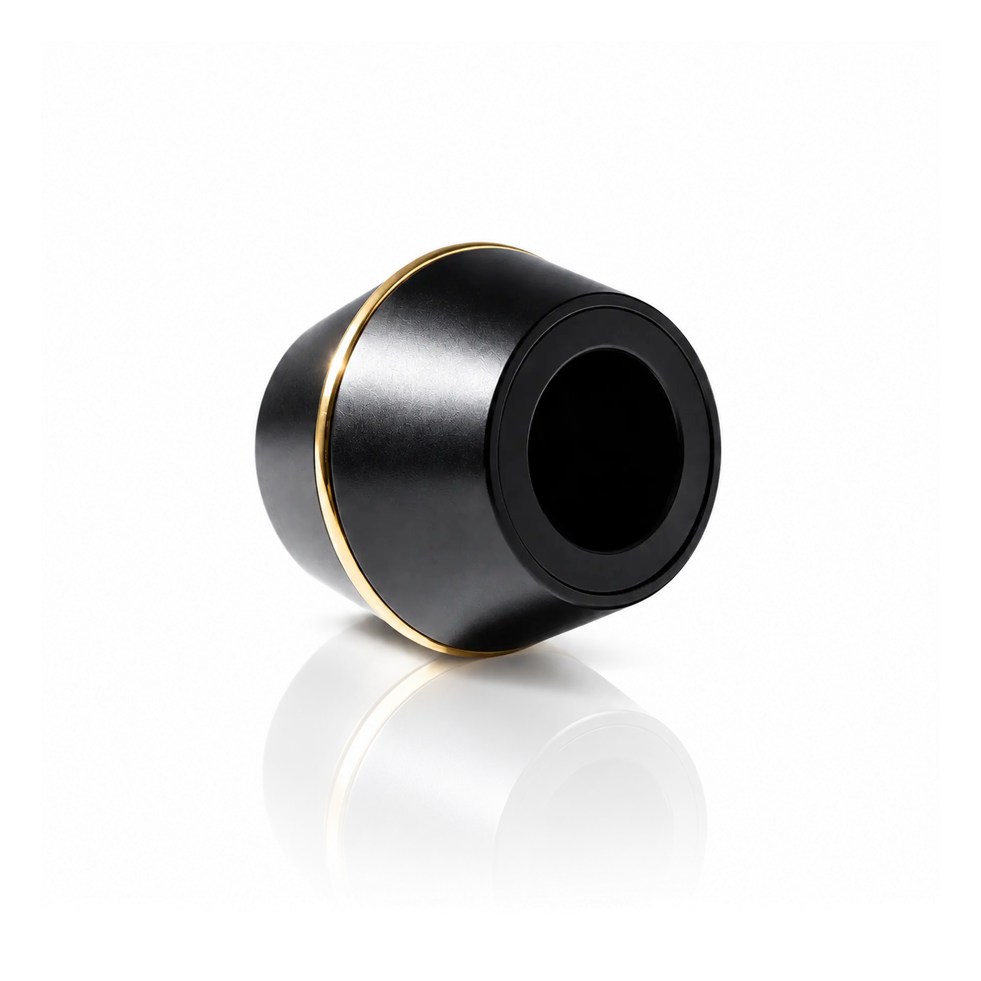 Wandhalter, Metall, Schwarz, Goldfarbener Ring