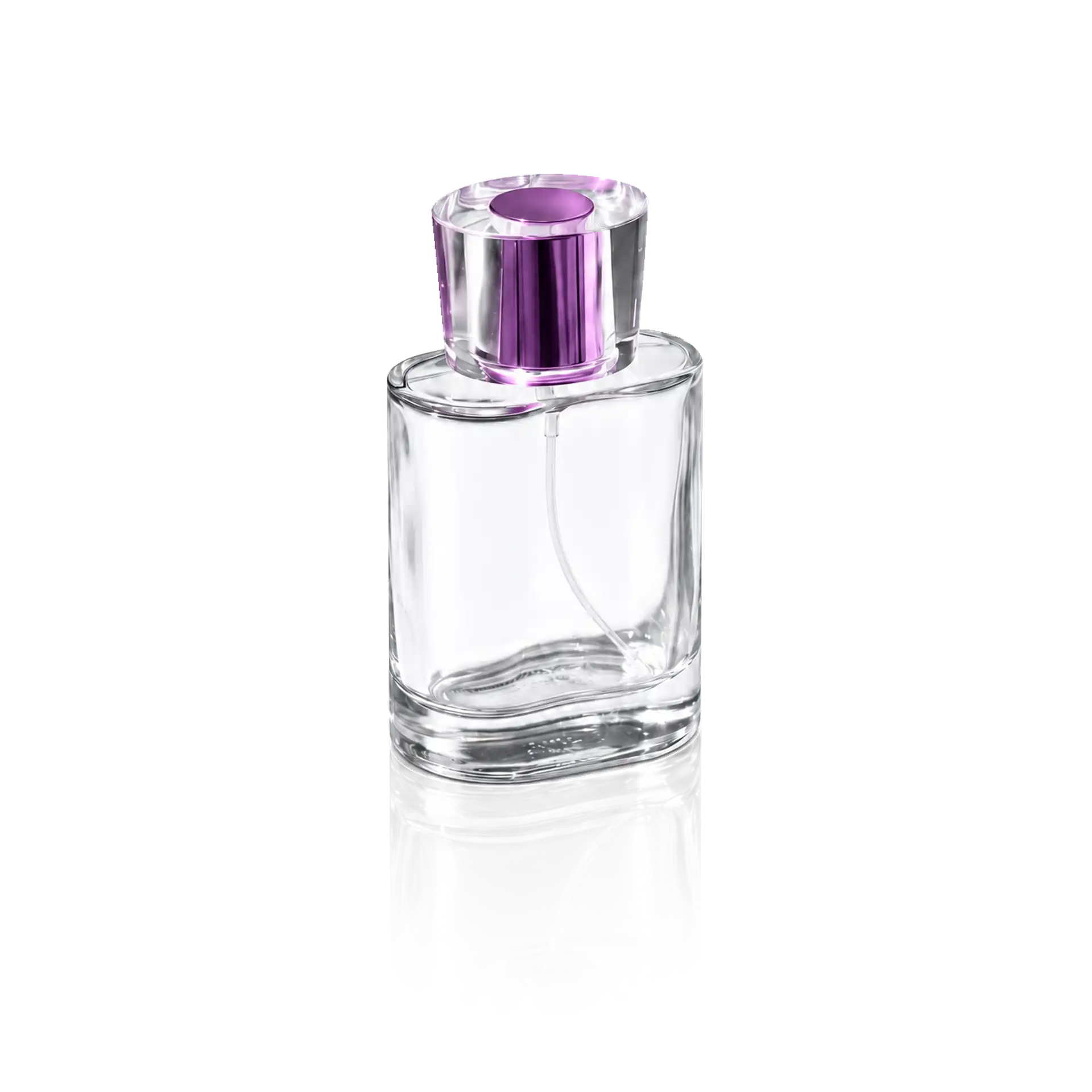 Parfümflakon, Klarglas, Violetter Verschluss, Sprühflasche