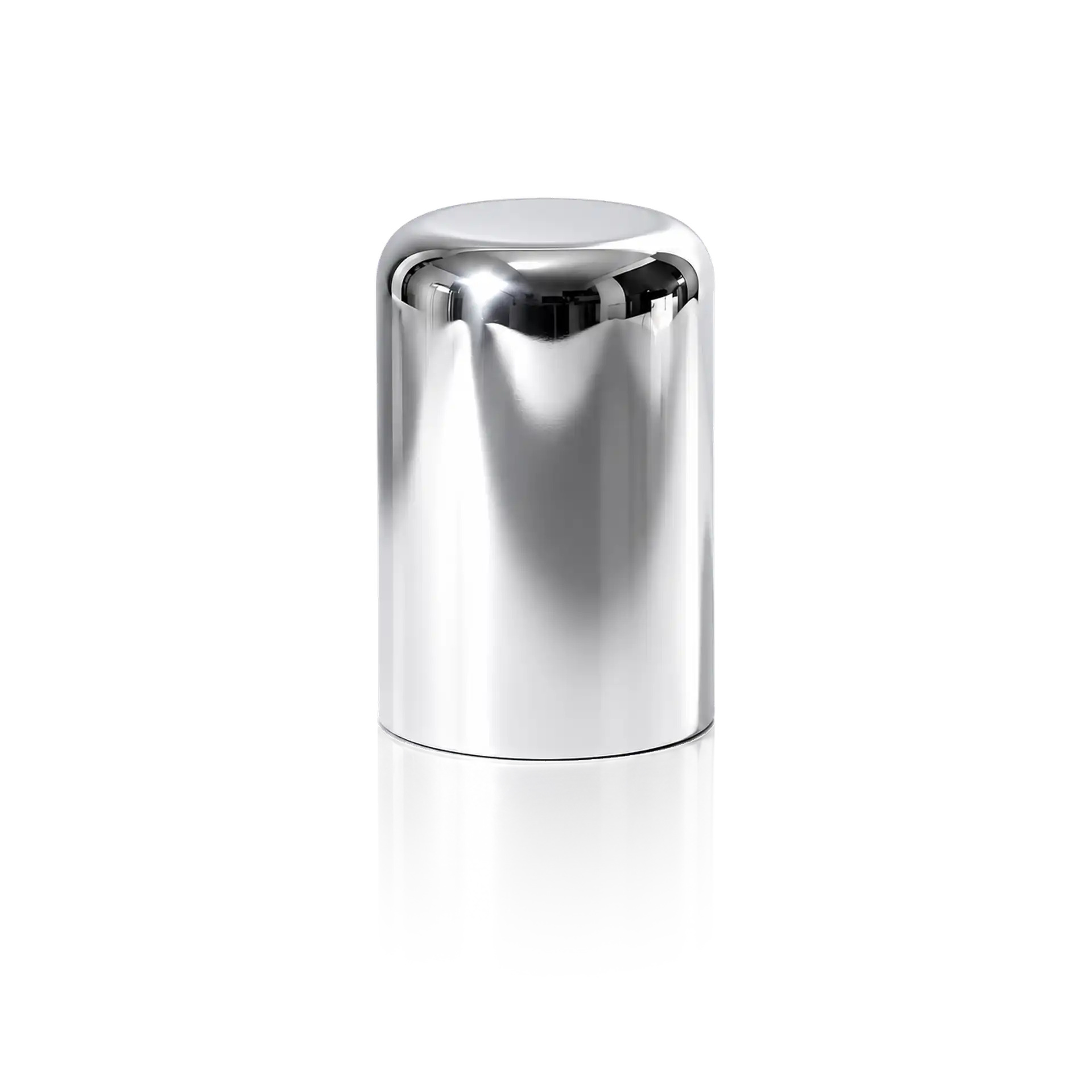 Kappe Softline silber glänzend Abfalleimer, zylindrisch, silberfarben, Metall, glänzende Oberfläche