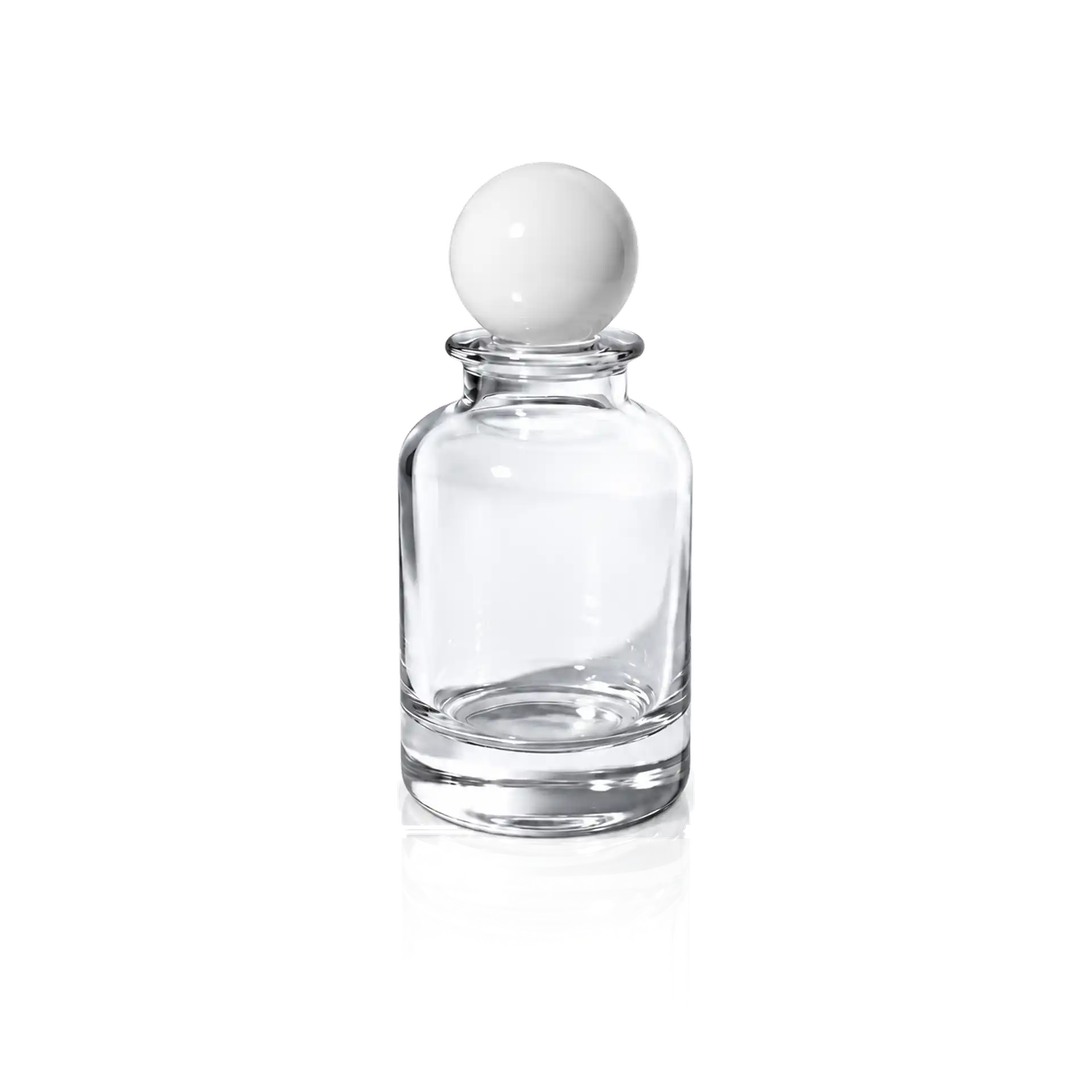 Glasflasche, Glasstopfen, Transparent, Runder Boden
