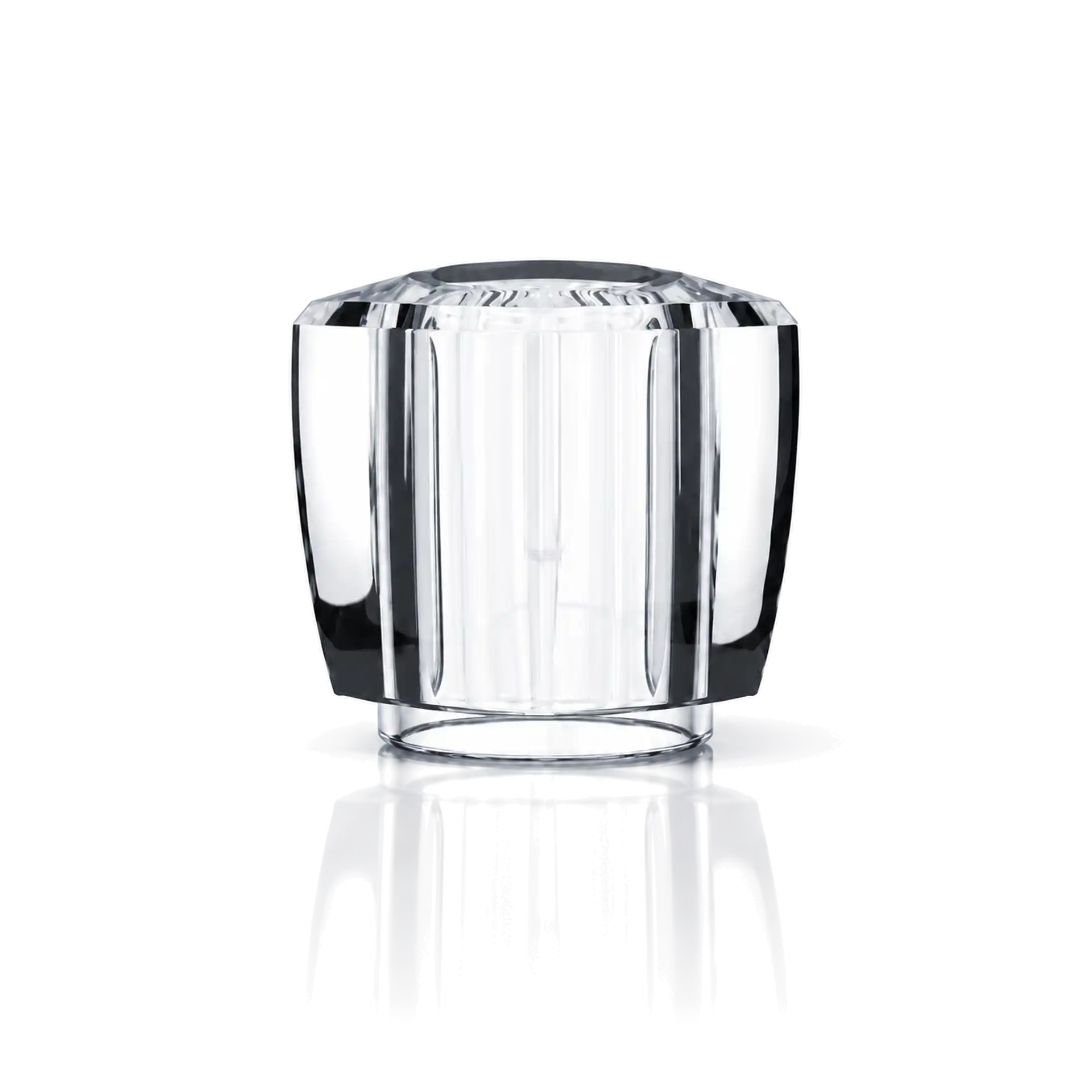 Trinkglas, Kristallglas, transparent, facettiert, geriffelt