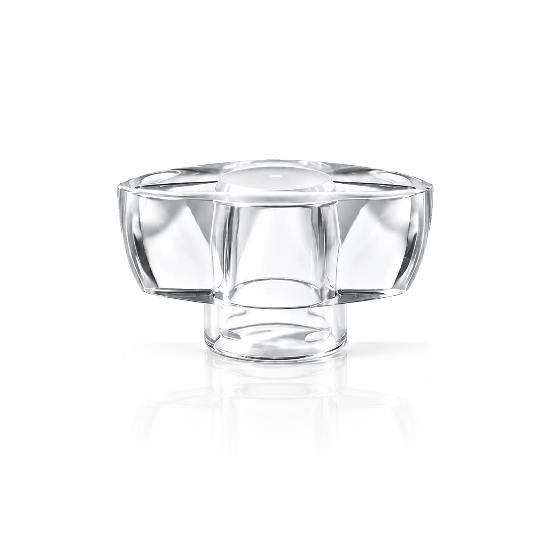 Glasschale, Transparentes Glas, Geteilte Fächer, Fußschale