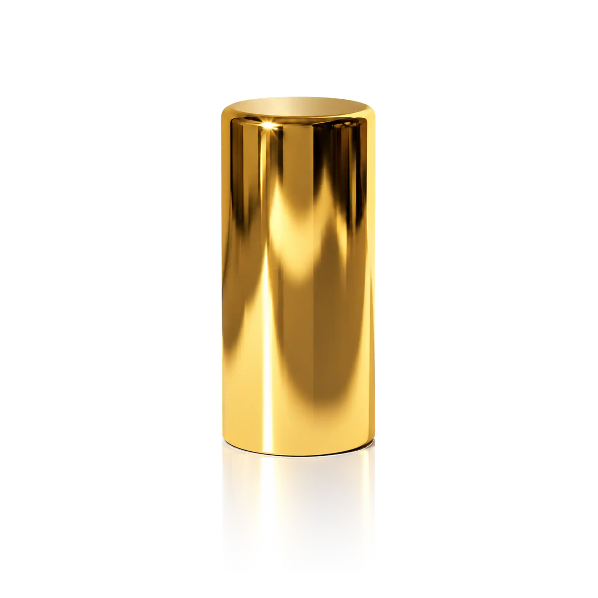 Lippenstifthülse, Goldfarben, Zylindrisch, Glänzende Oberfläche