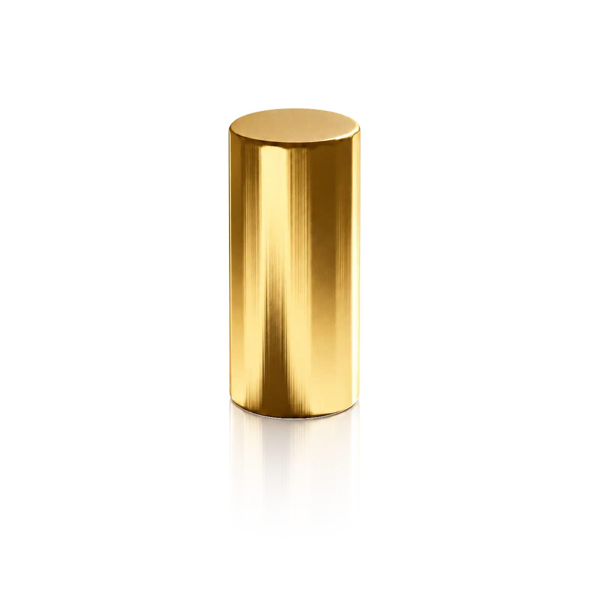Lippenstifthülse, Goldfarben, Zylindrisch, Metallischer Deckel, Transparenter Behälter