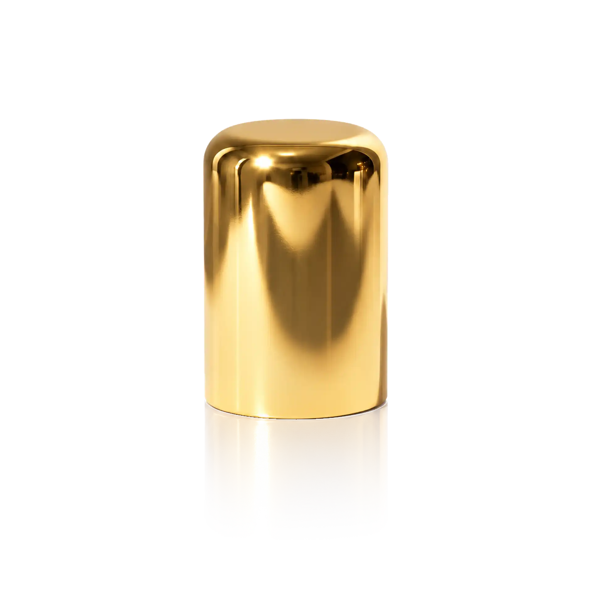 Parfümflakon, goldfarben, zylindrisch, glänzend, Kosmetikflasche