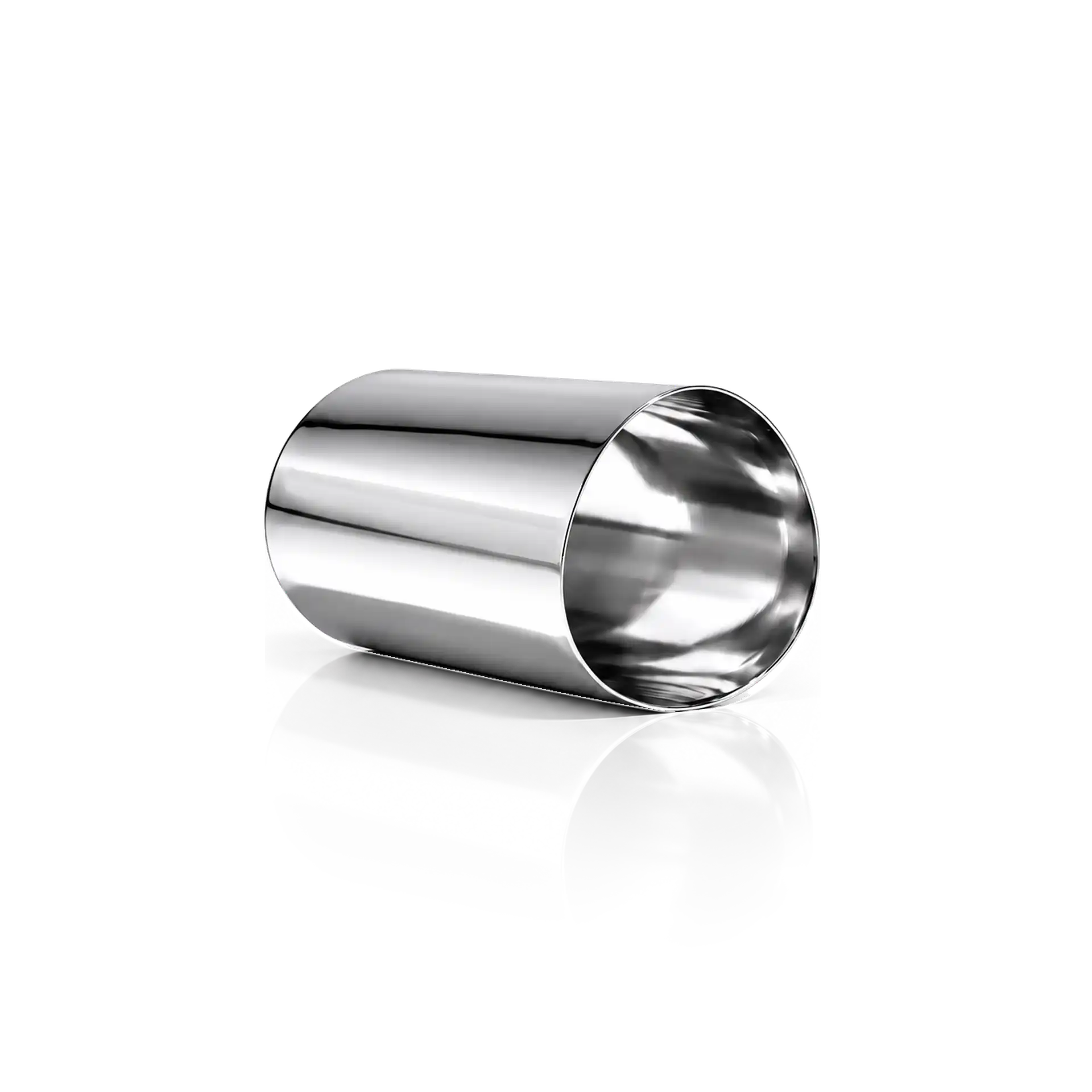 Edelstahlbecher, Silberfarben, Zylindrische Form, Polierte Oberfläche